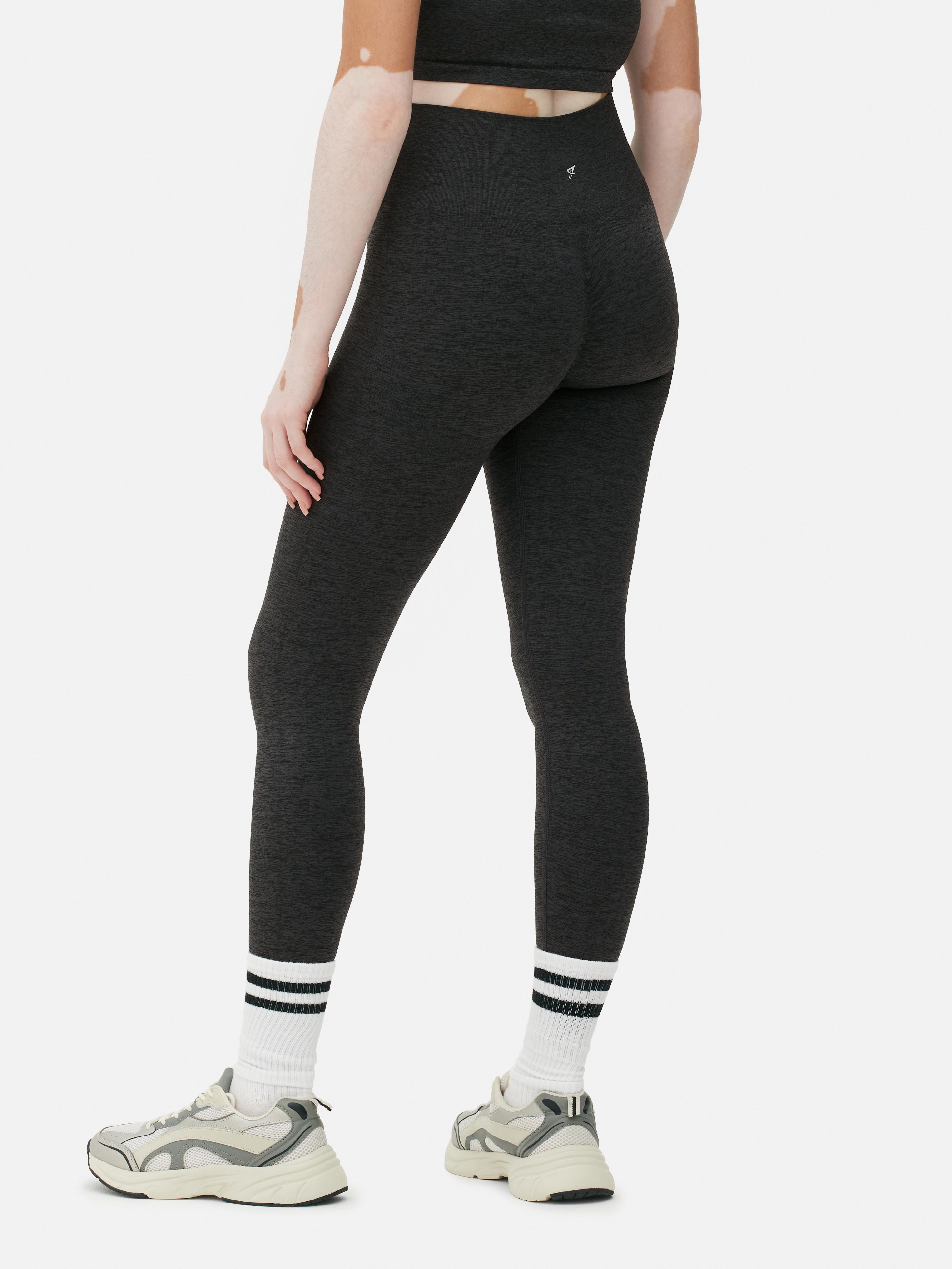 Womens Black Performance Marl Leggings