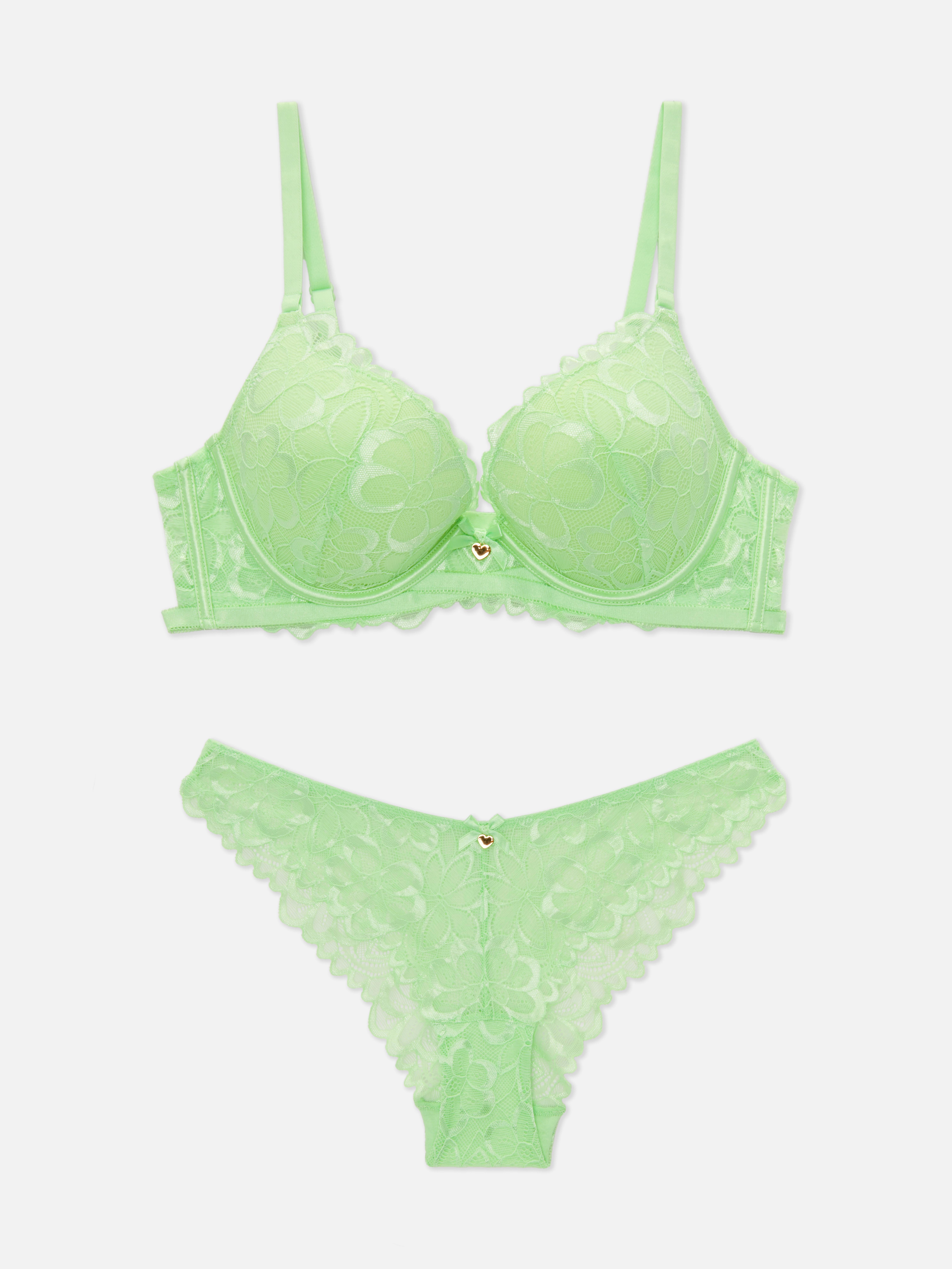 Lace Push-Up Bra and Brief Set