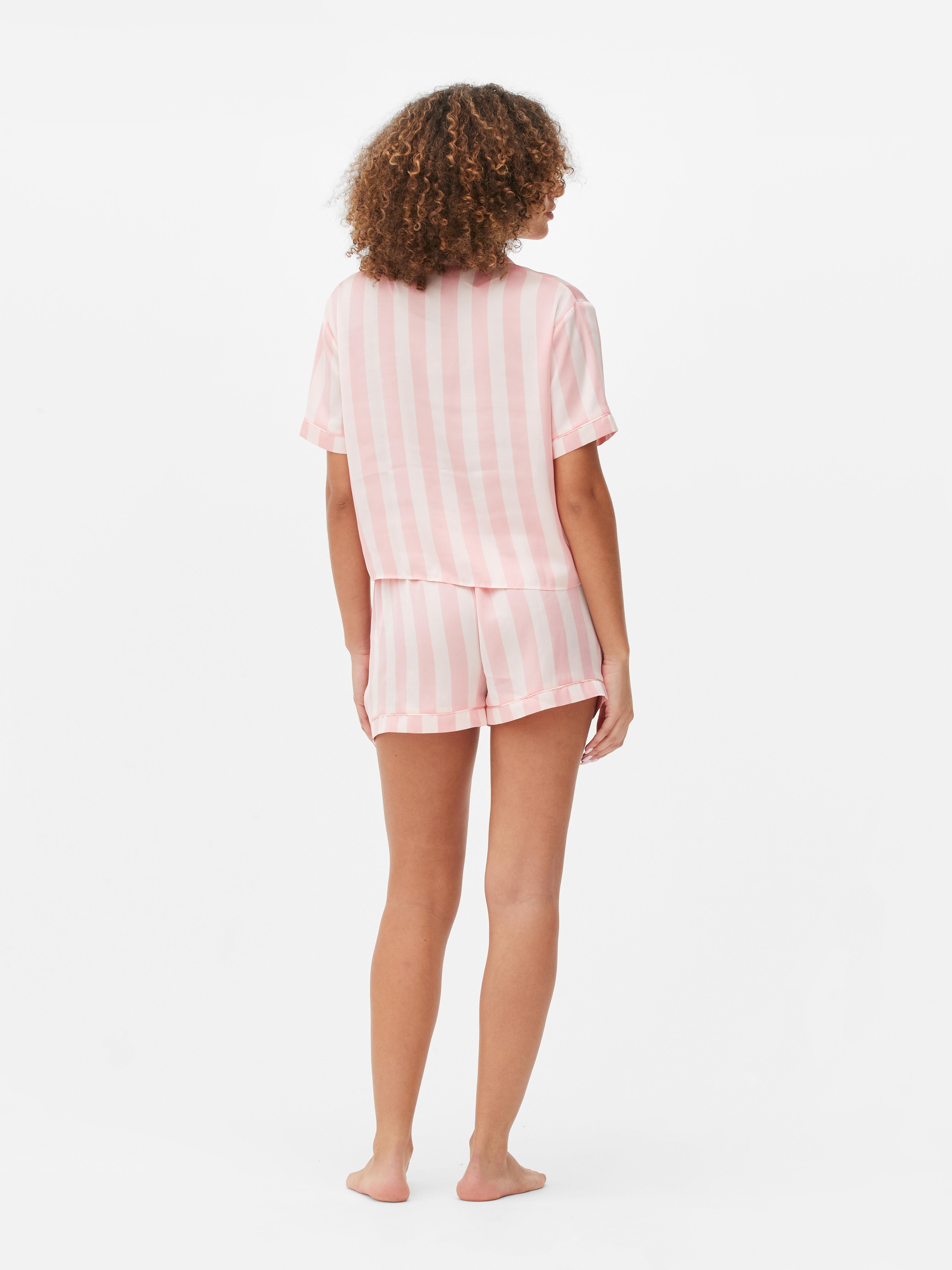 Women's Light Pink Satin Shirt & Shorts Pajama Set | Primark
