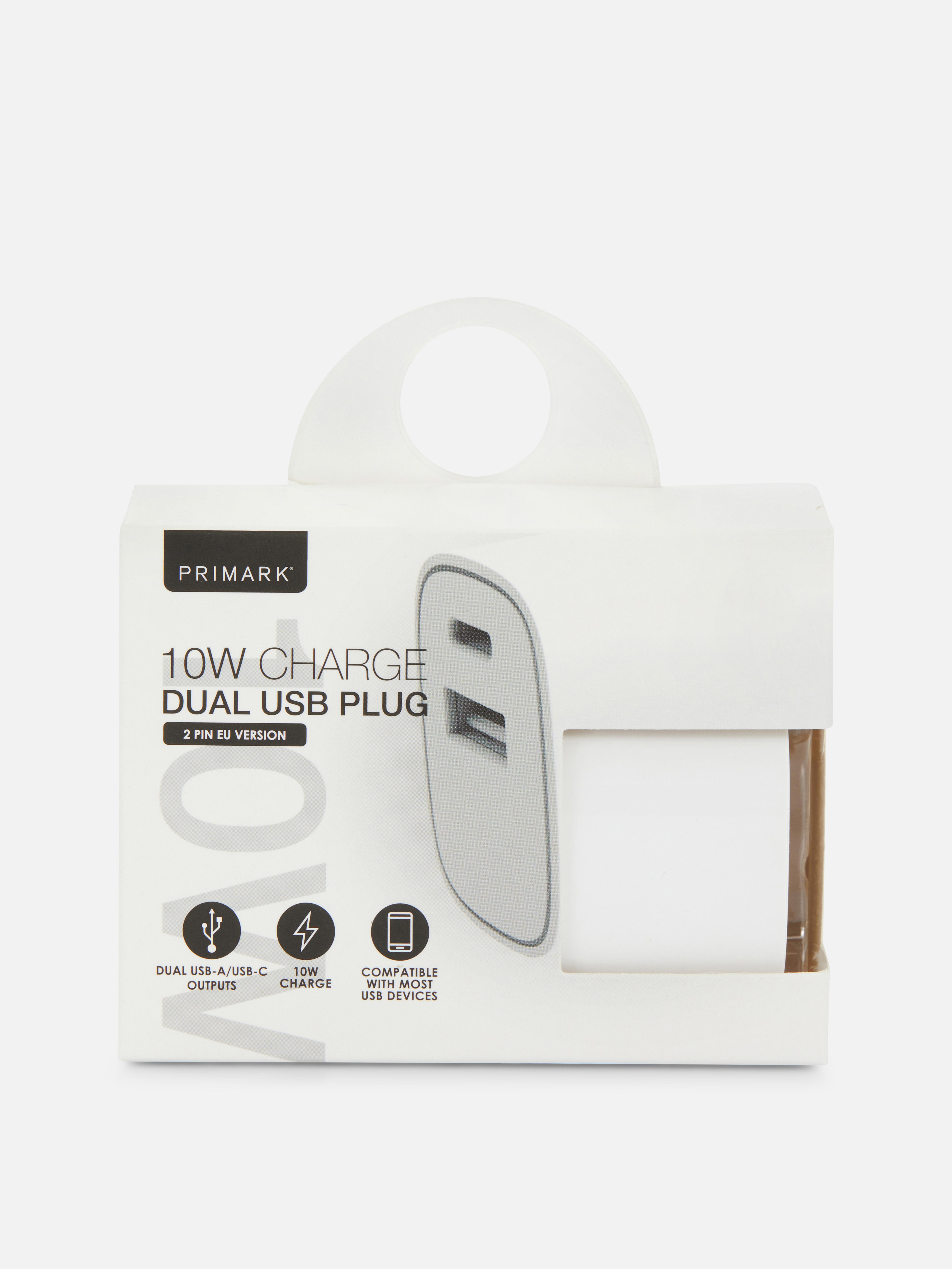 Dubbele tweepolige USB-stekker, 10 W
