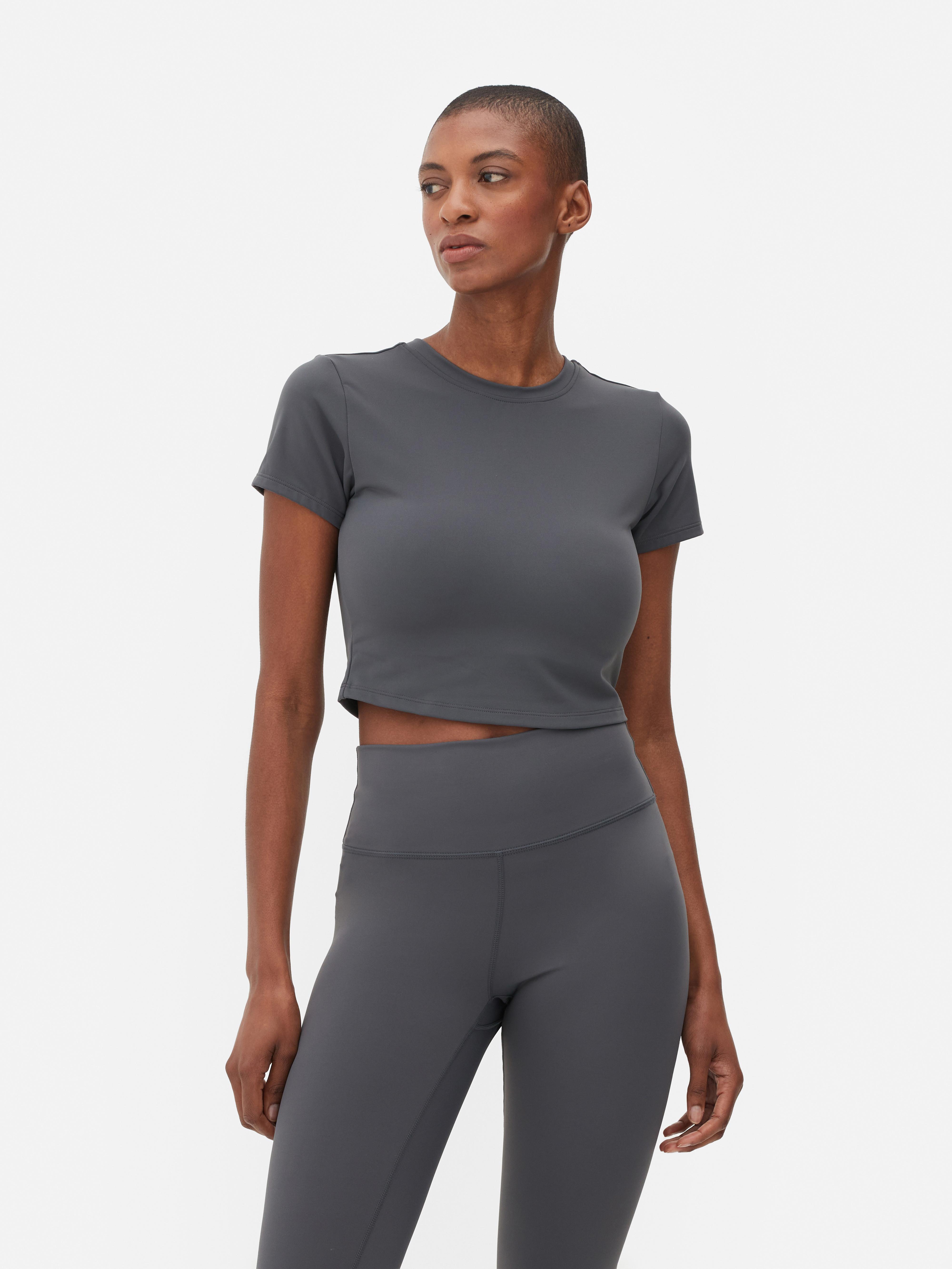 Women's Gray Performance Cropped T-Shirt | Primark