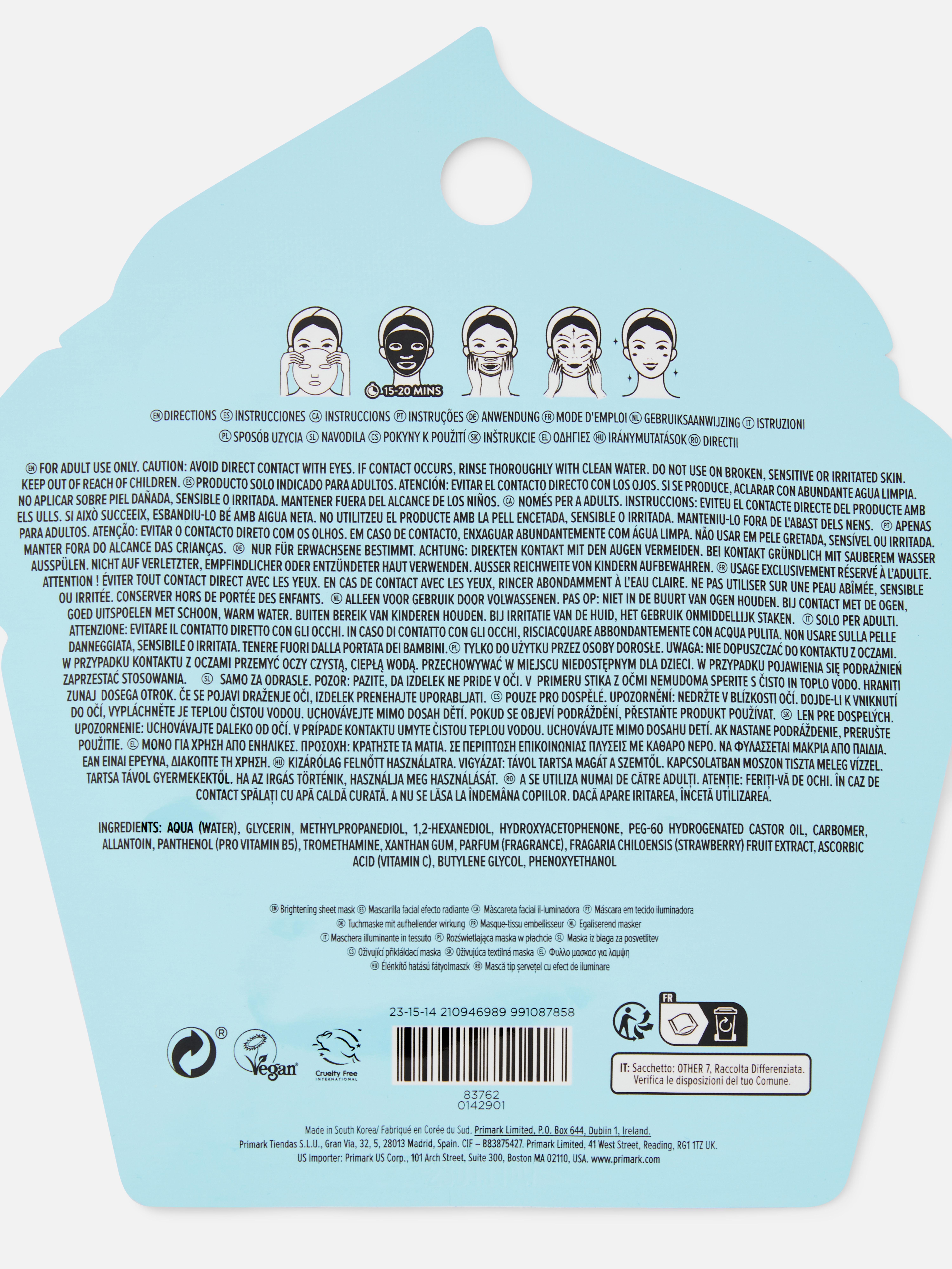 PS... Strawberry Cupcake Sheet Mask