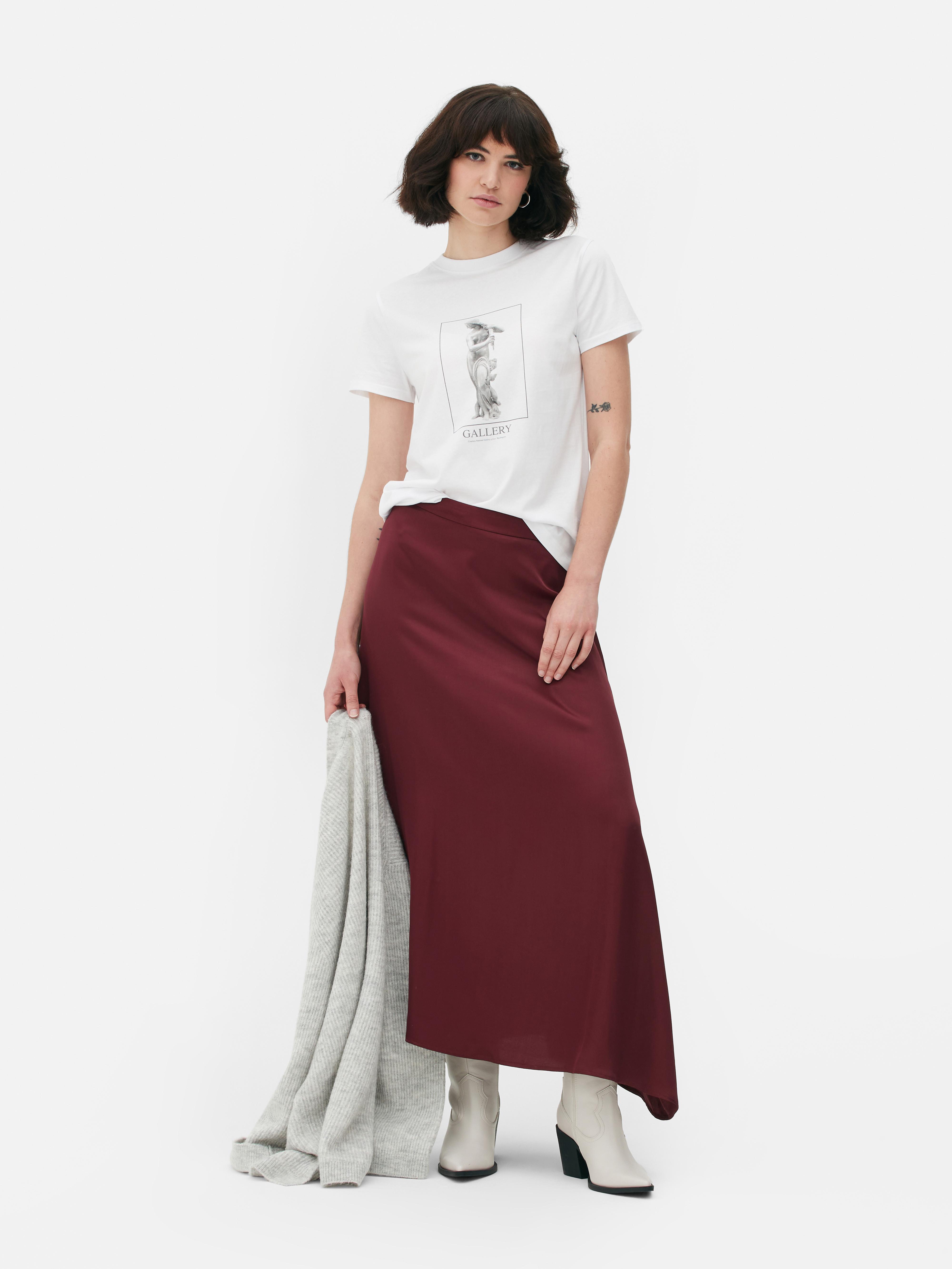 Burgundy skirt outlet primark