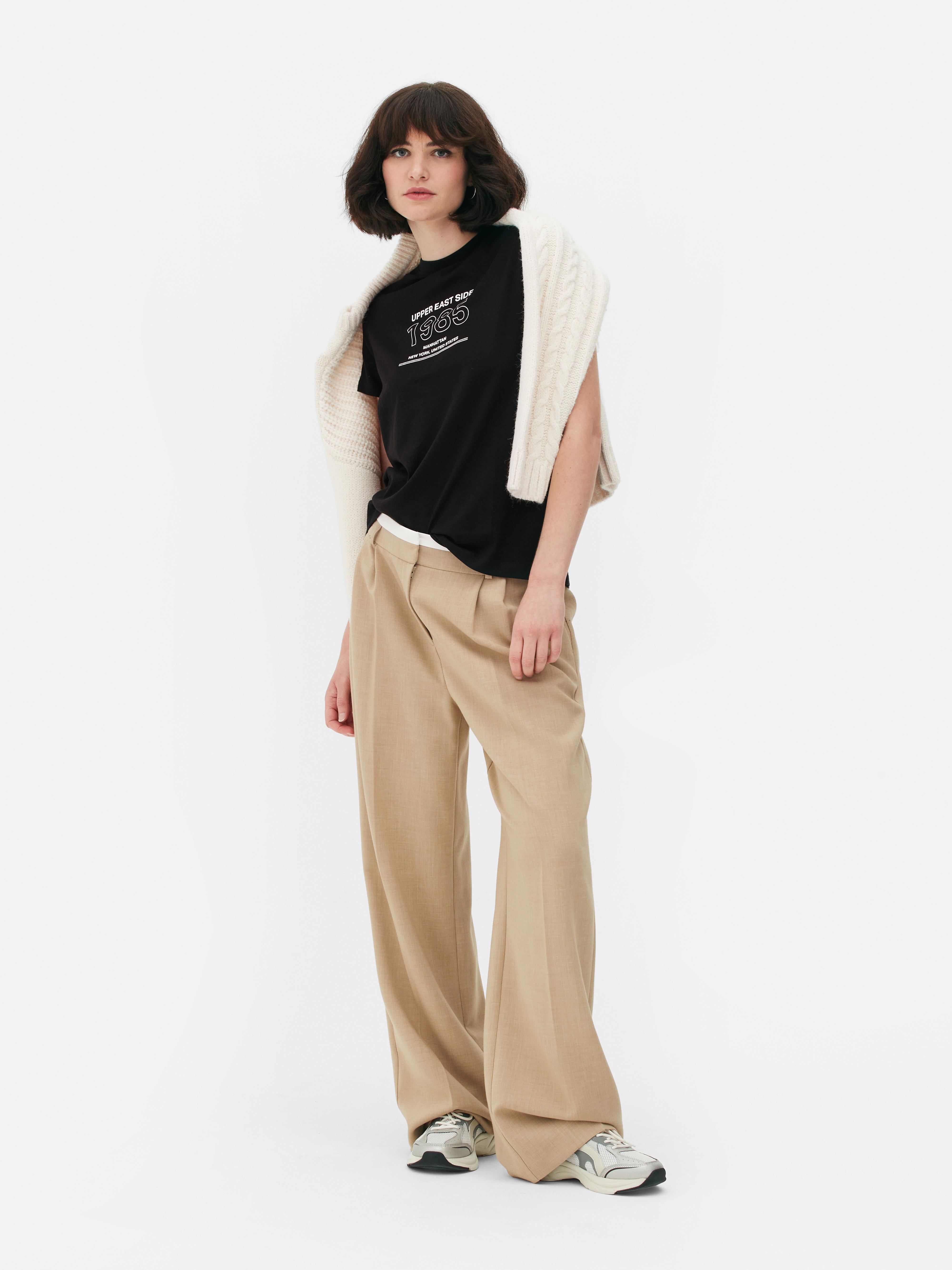 T-shirt Femme Blanc Primark Taille Grand - Coton, Manches Courtes, Occasion Très Bon état