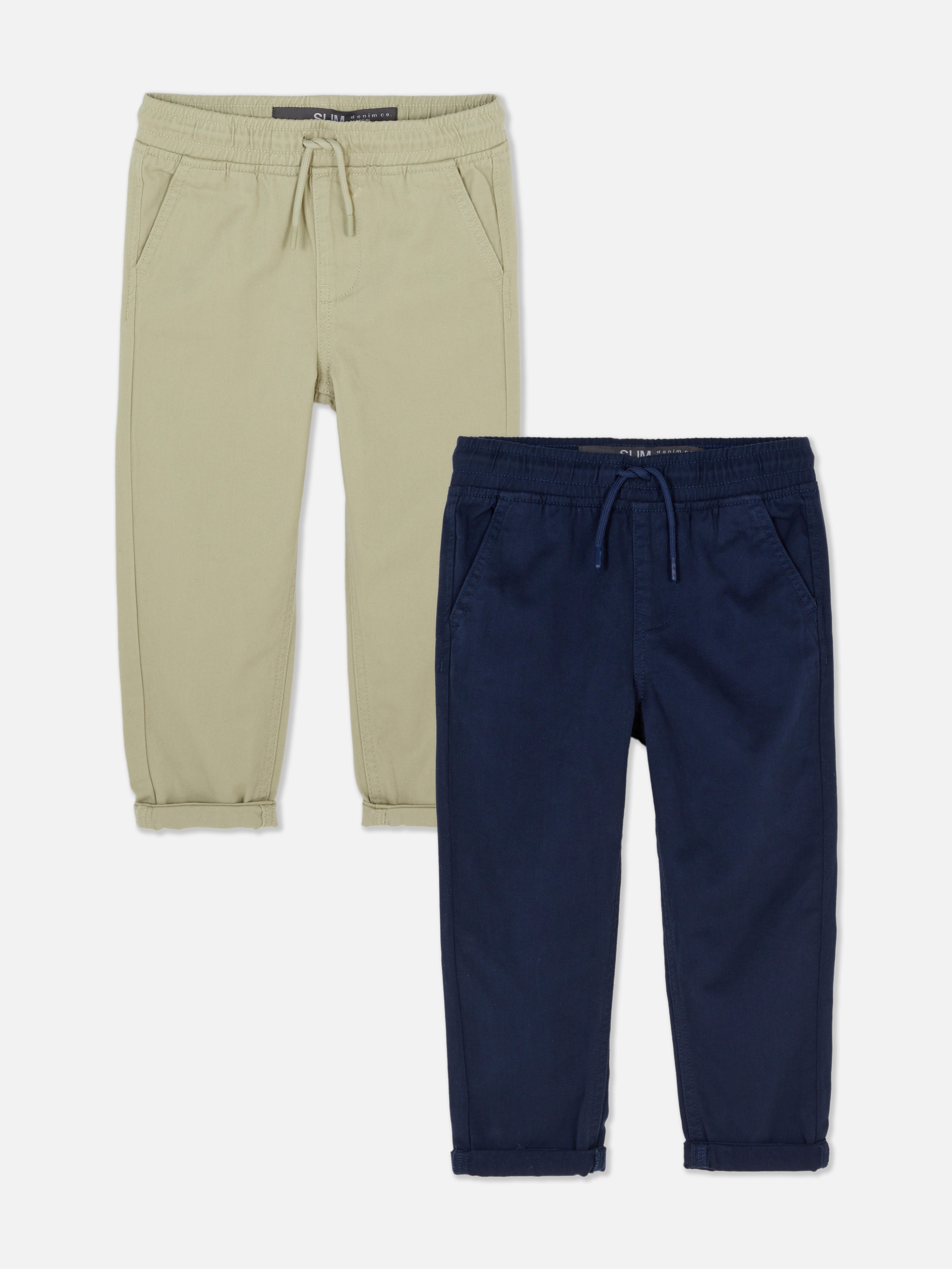2 perechi de pantaloni chino din serj