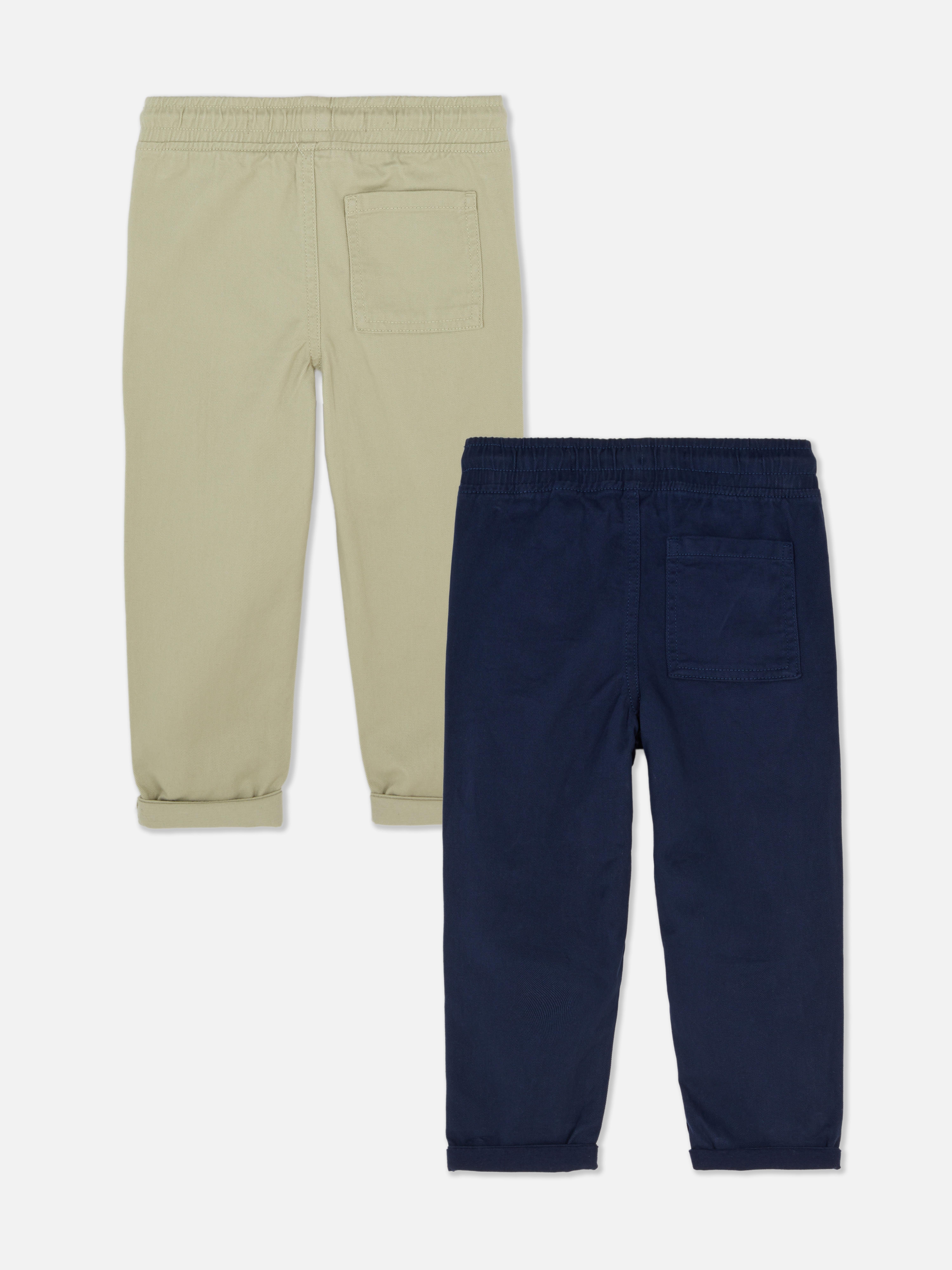 2 perechi de pantaloni chino din serj
