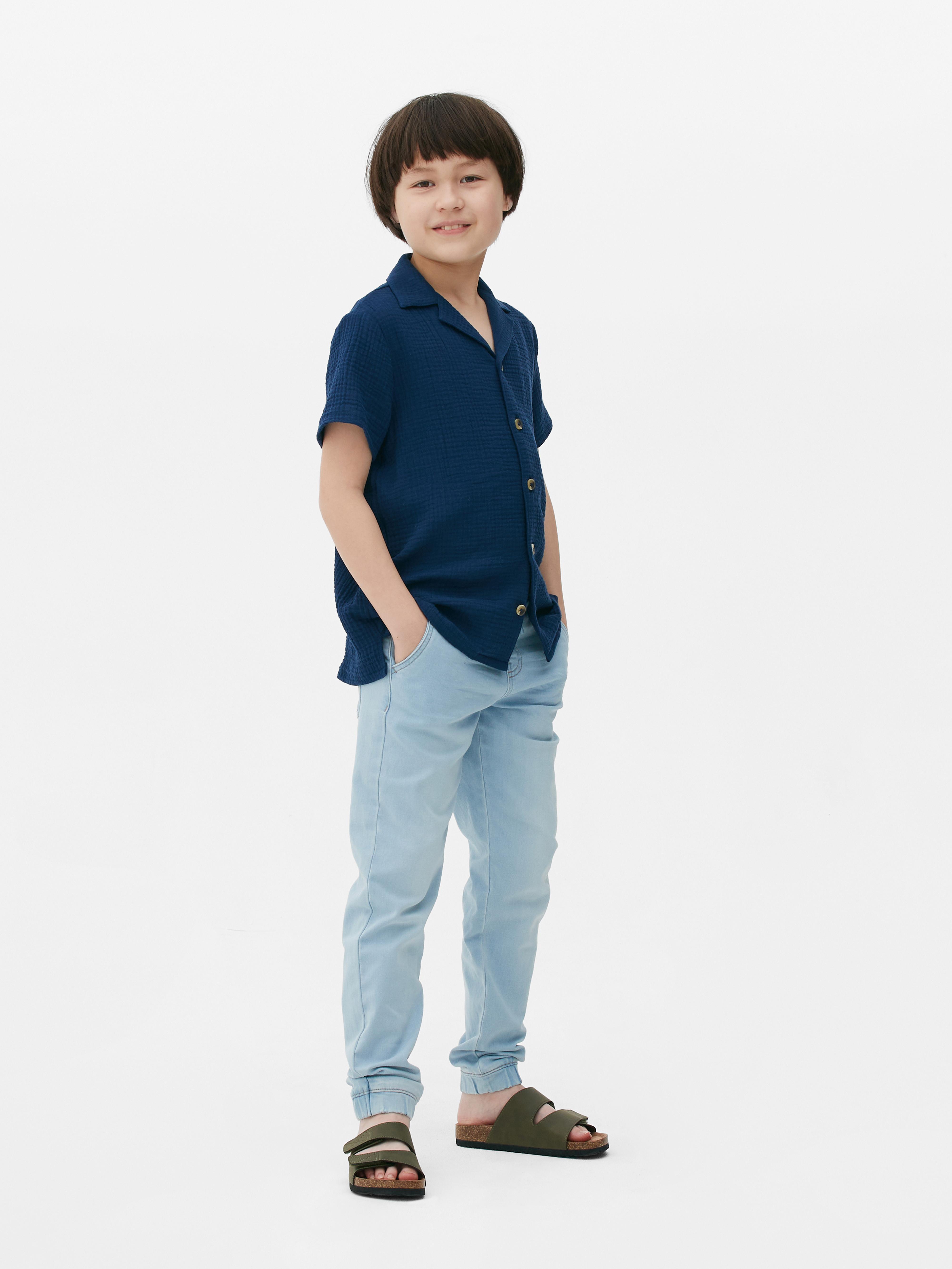 Boys Blue Drawstring Denim Joggers | Primark