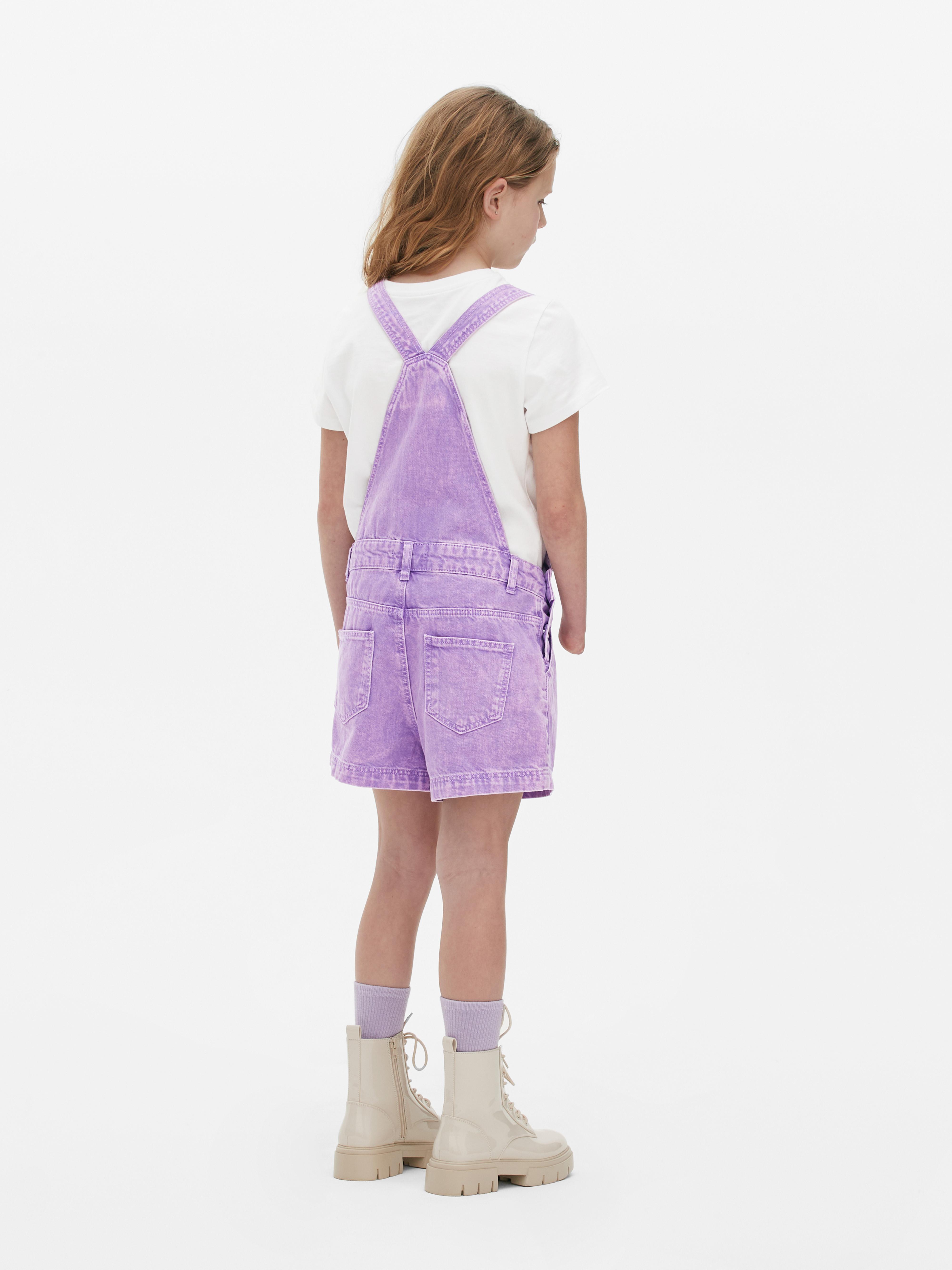 Girls Lilac T-shirt and Dungarees Set