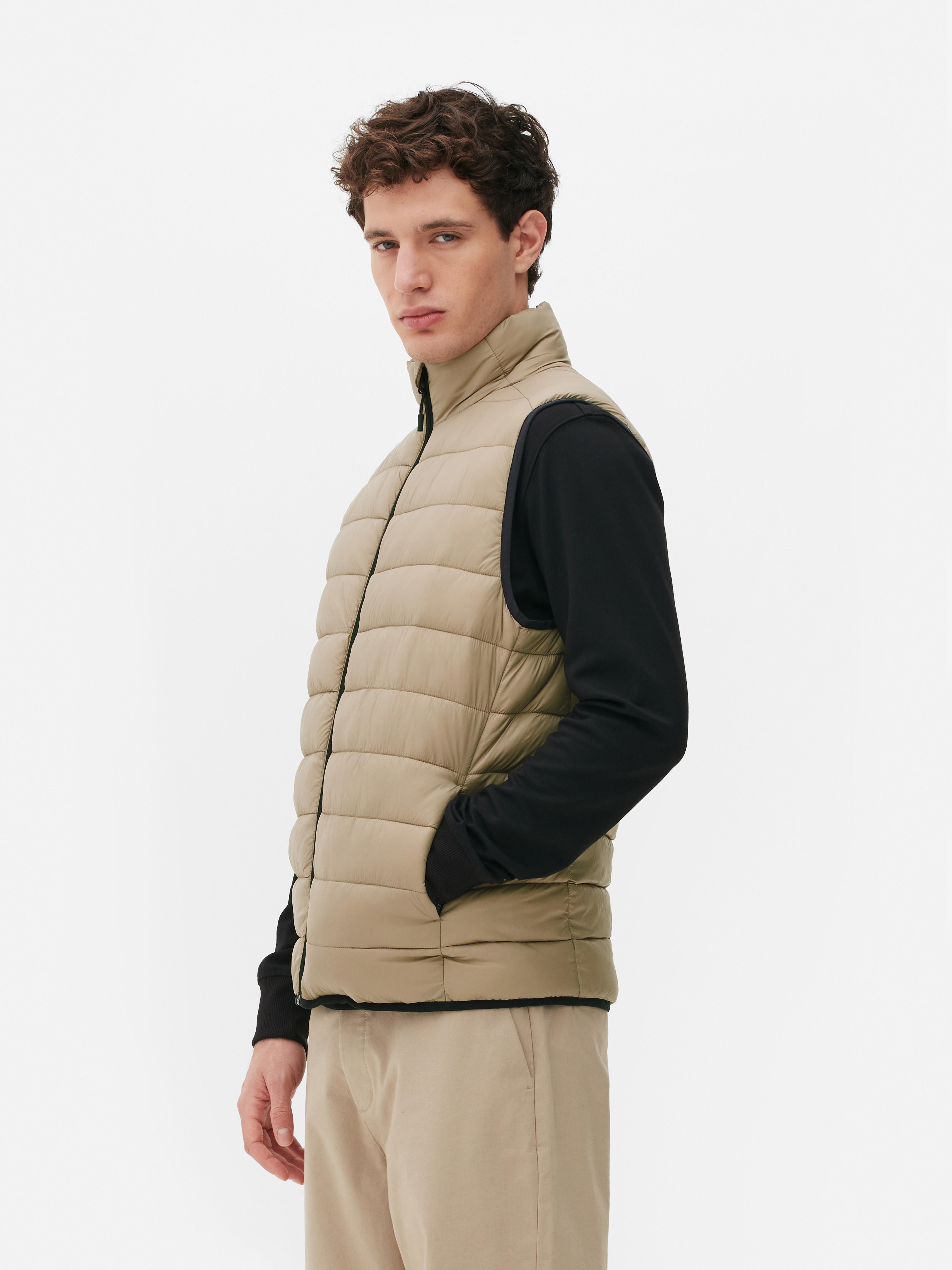 Men's Stone Lightweight Padded Vest | Primark