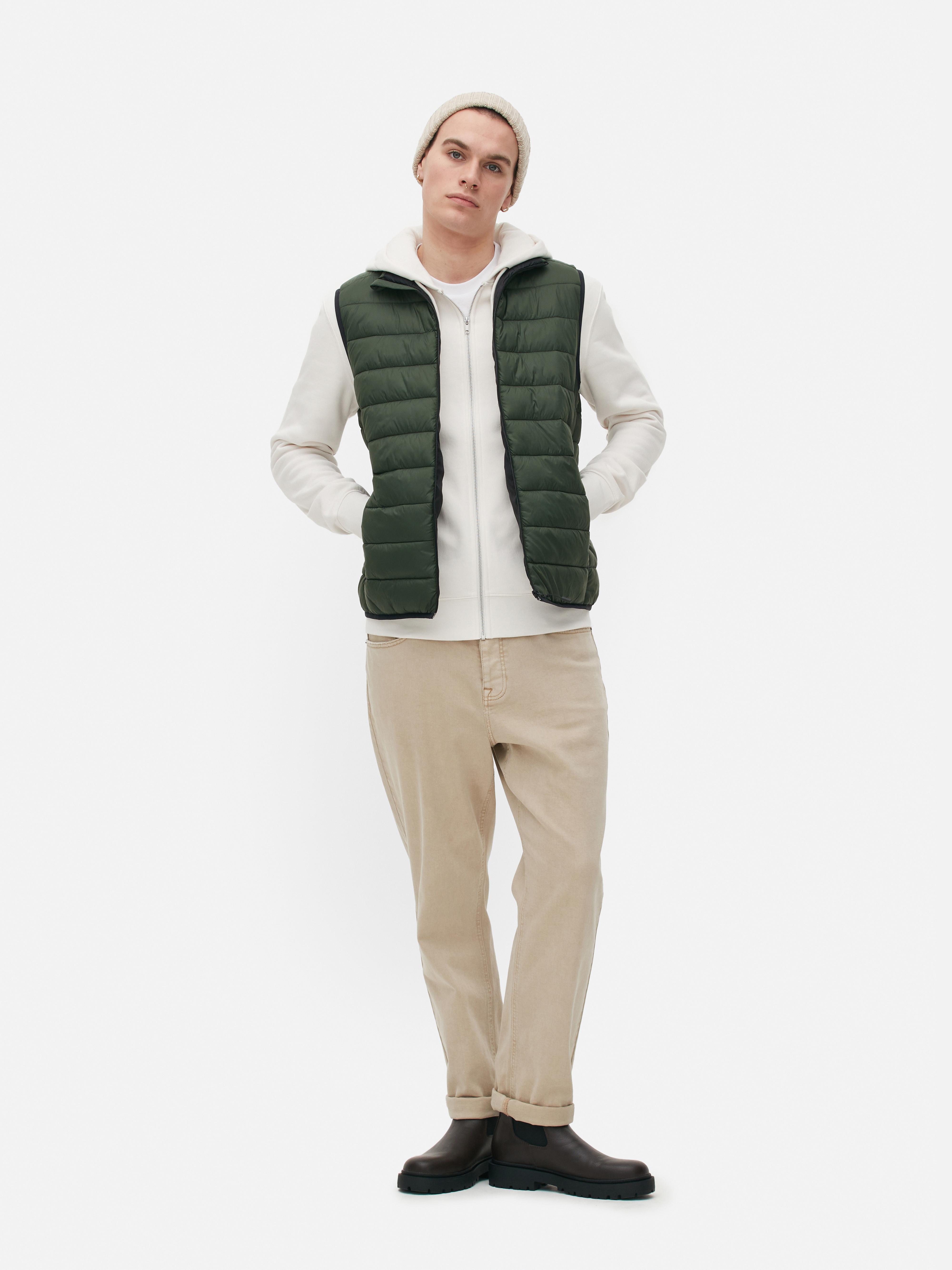 Men's Green Lightweight Padded Vest | Primark