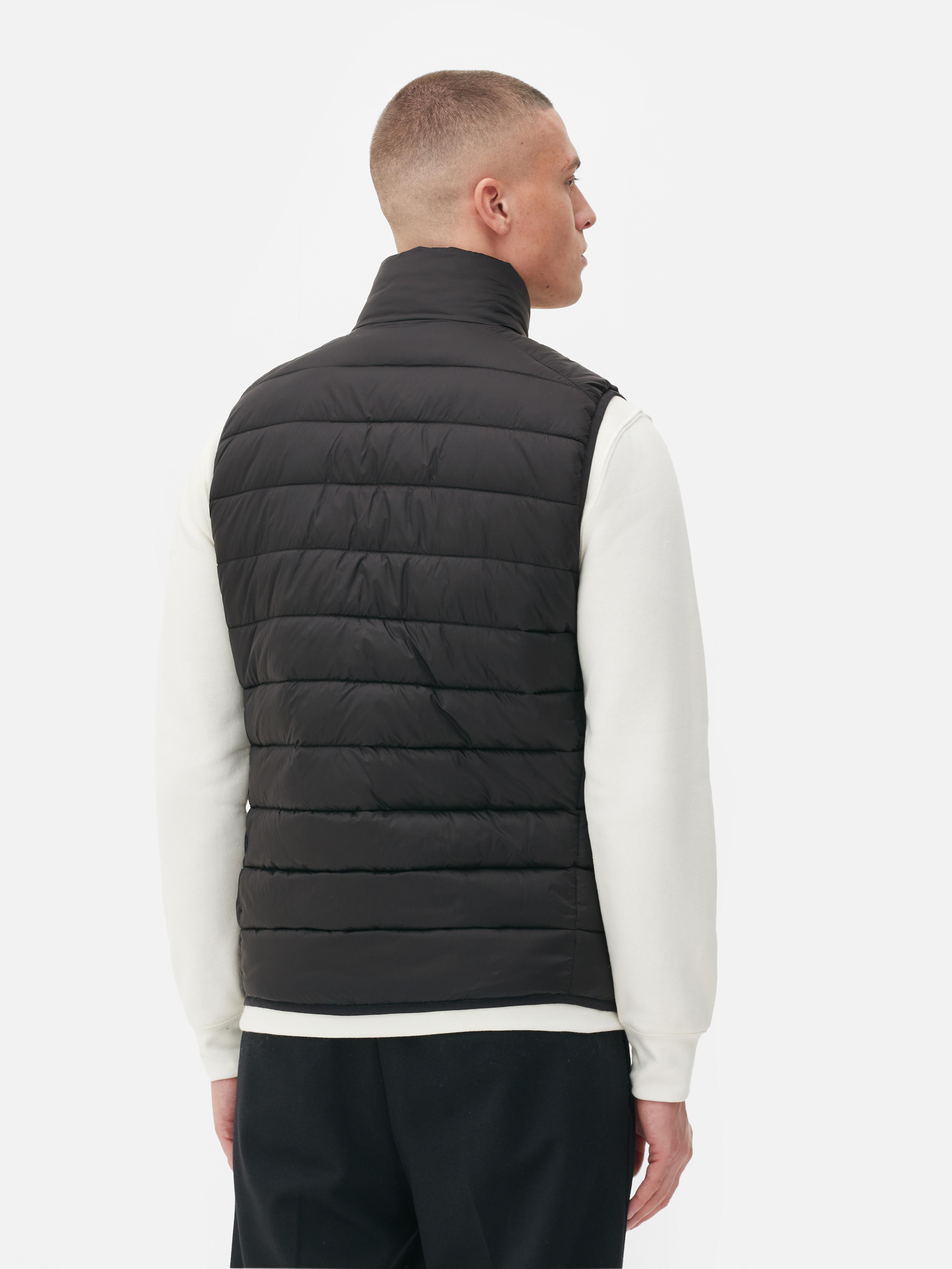 Men's Black Lightweight Padded Vest | Primark