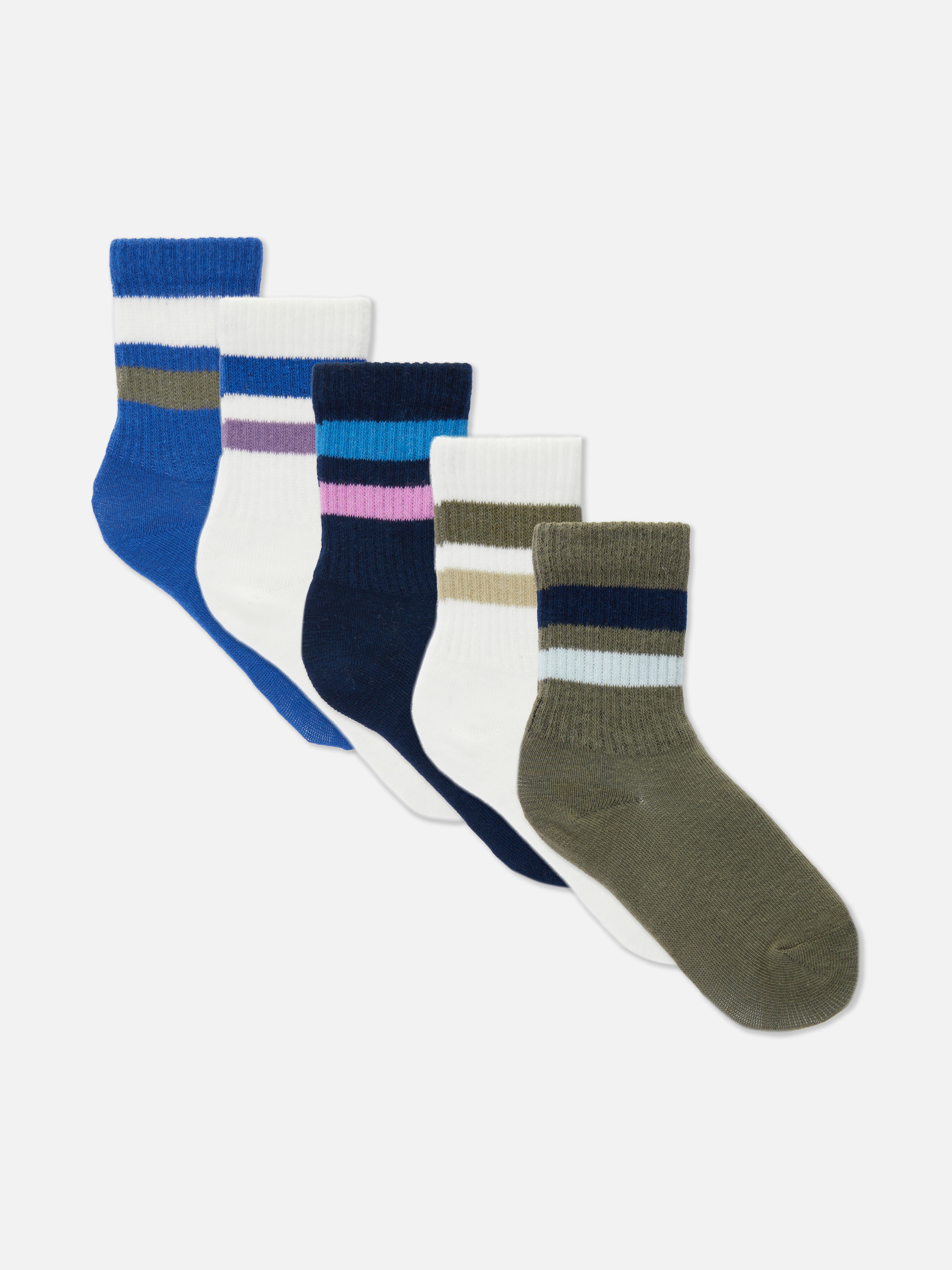 5pk Ribbed Stripe Socks