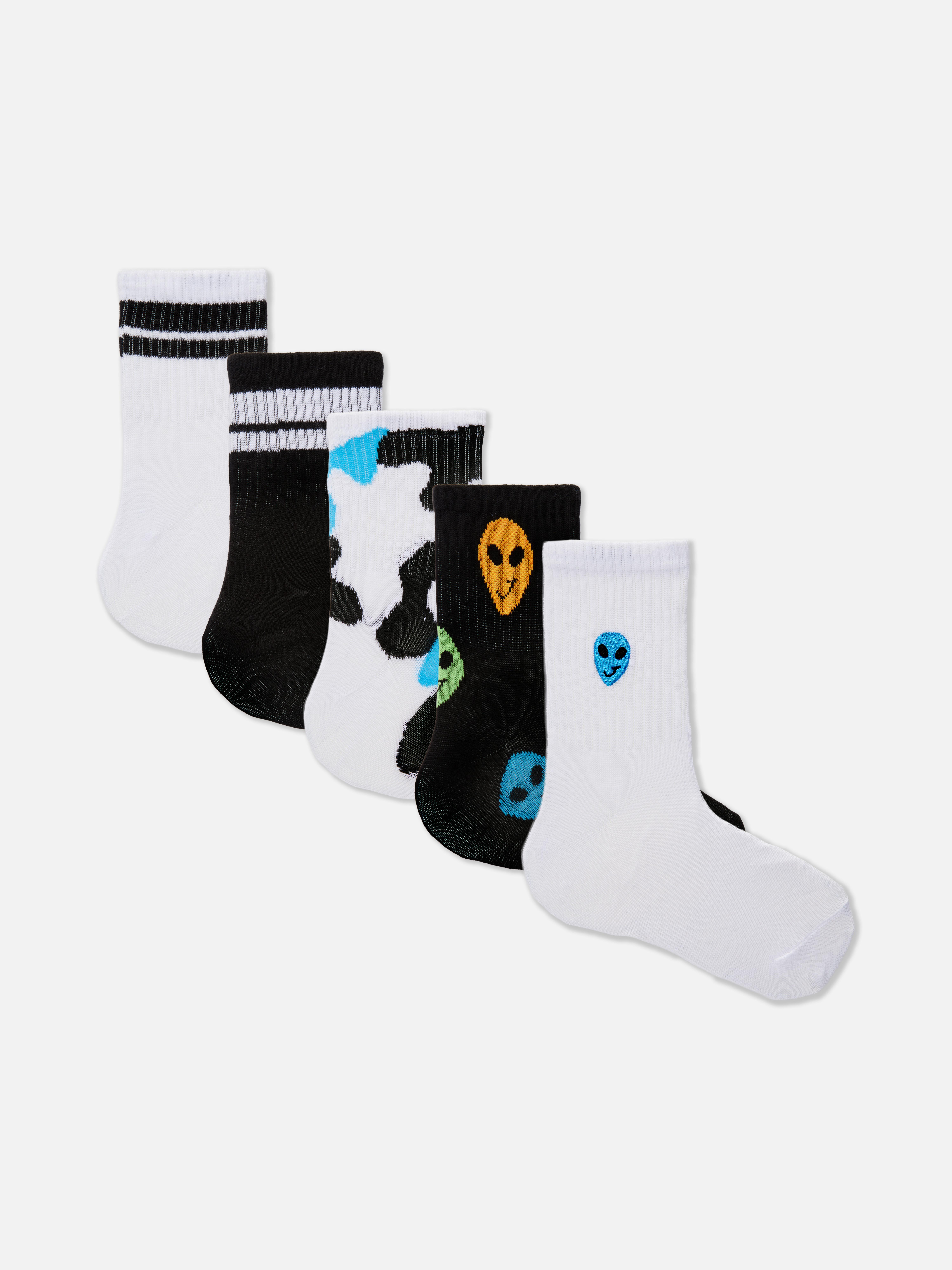 5-Pack Alien Ribbed Ankle Socks