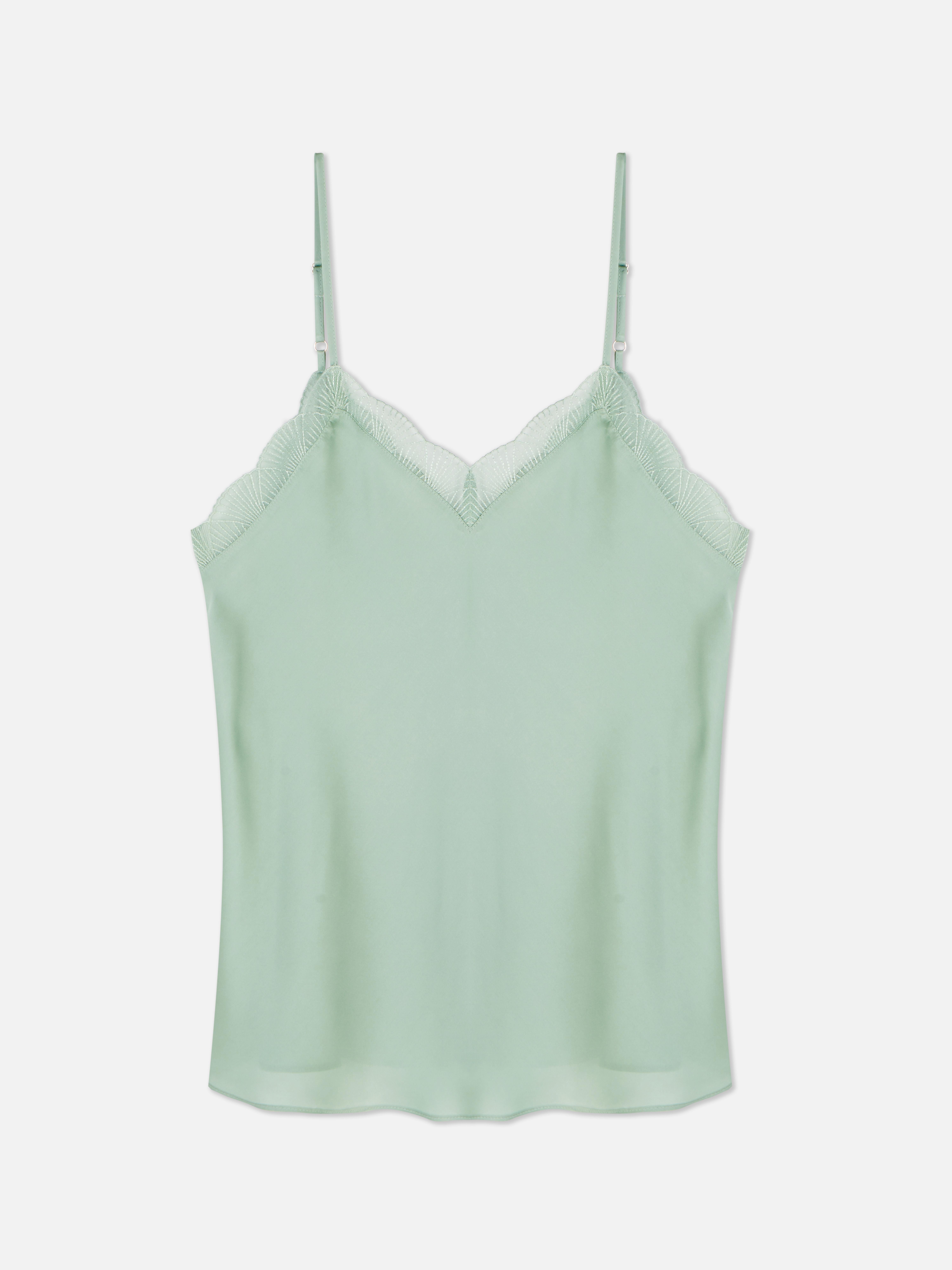 Lace Trim Satin Cami Pyjama Top Primark
