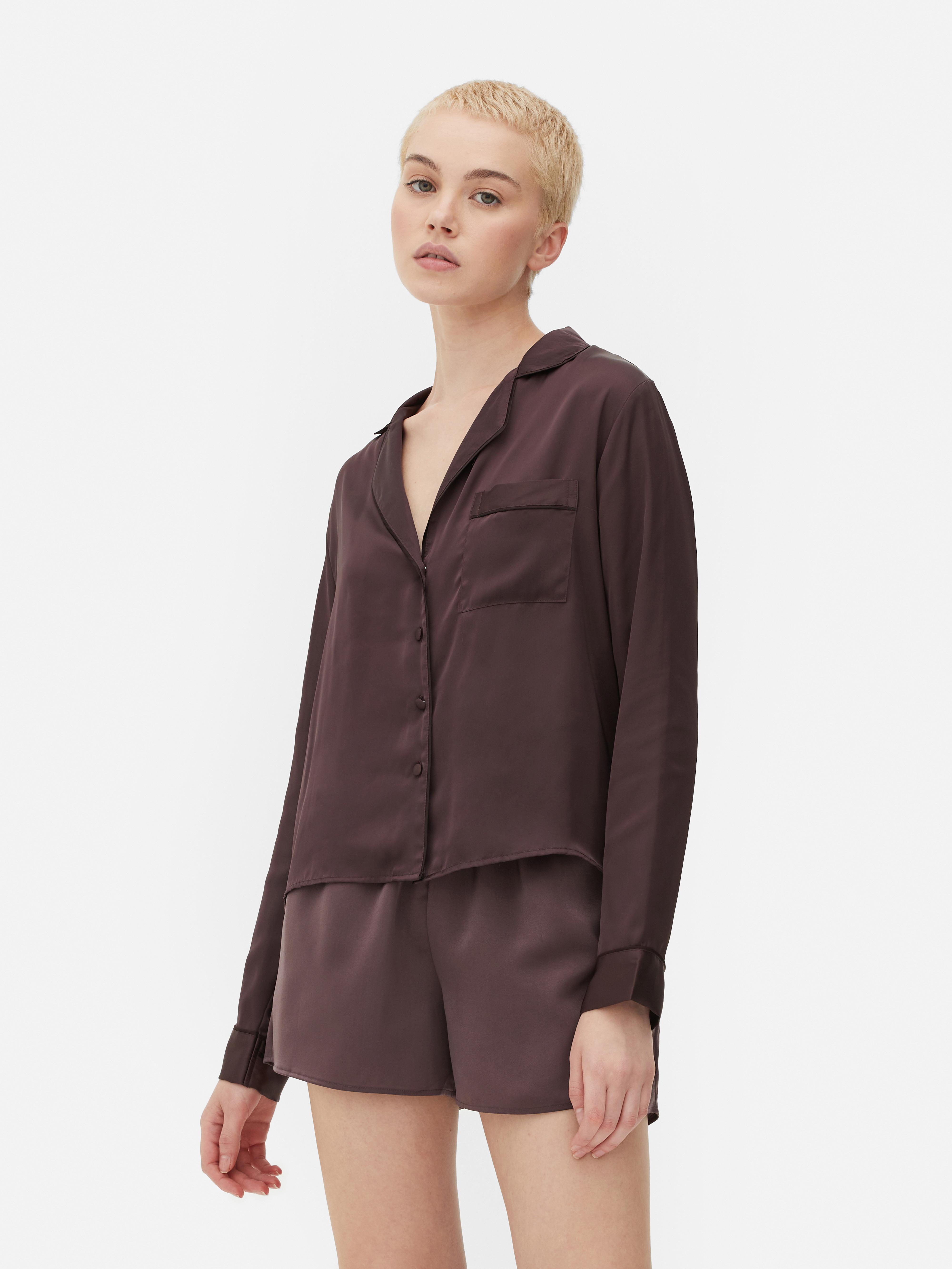 Women's Fig Satin Pajama Shirt | Primark