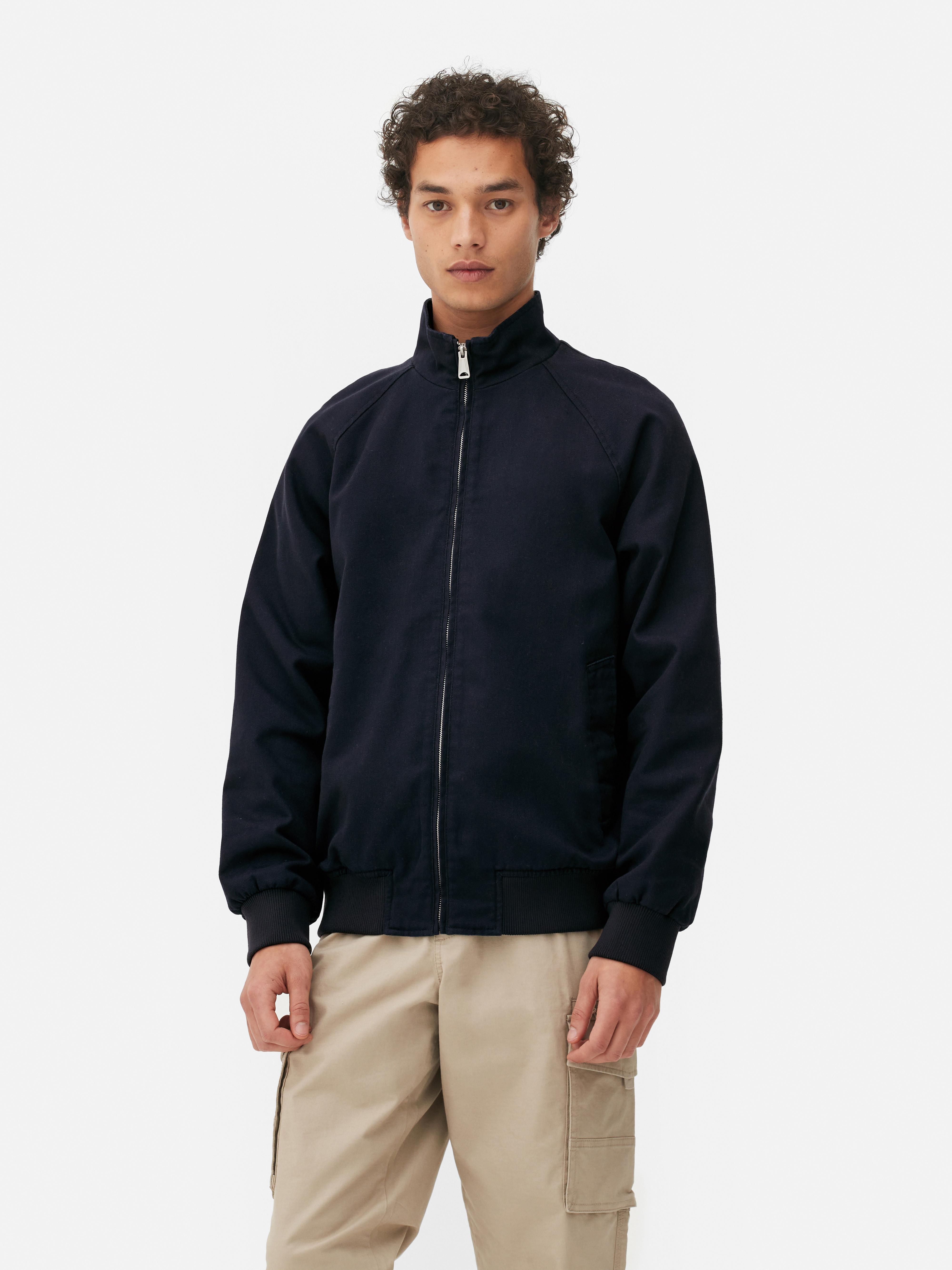 Mens Navy Zip Harrington Jacket | Primark