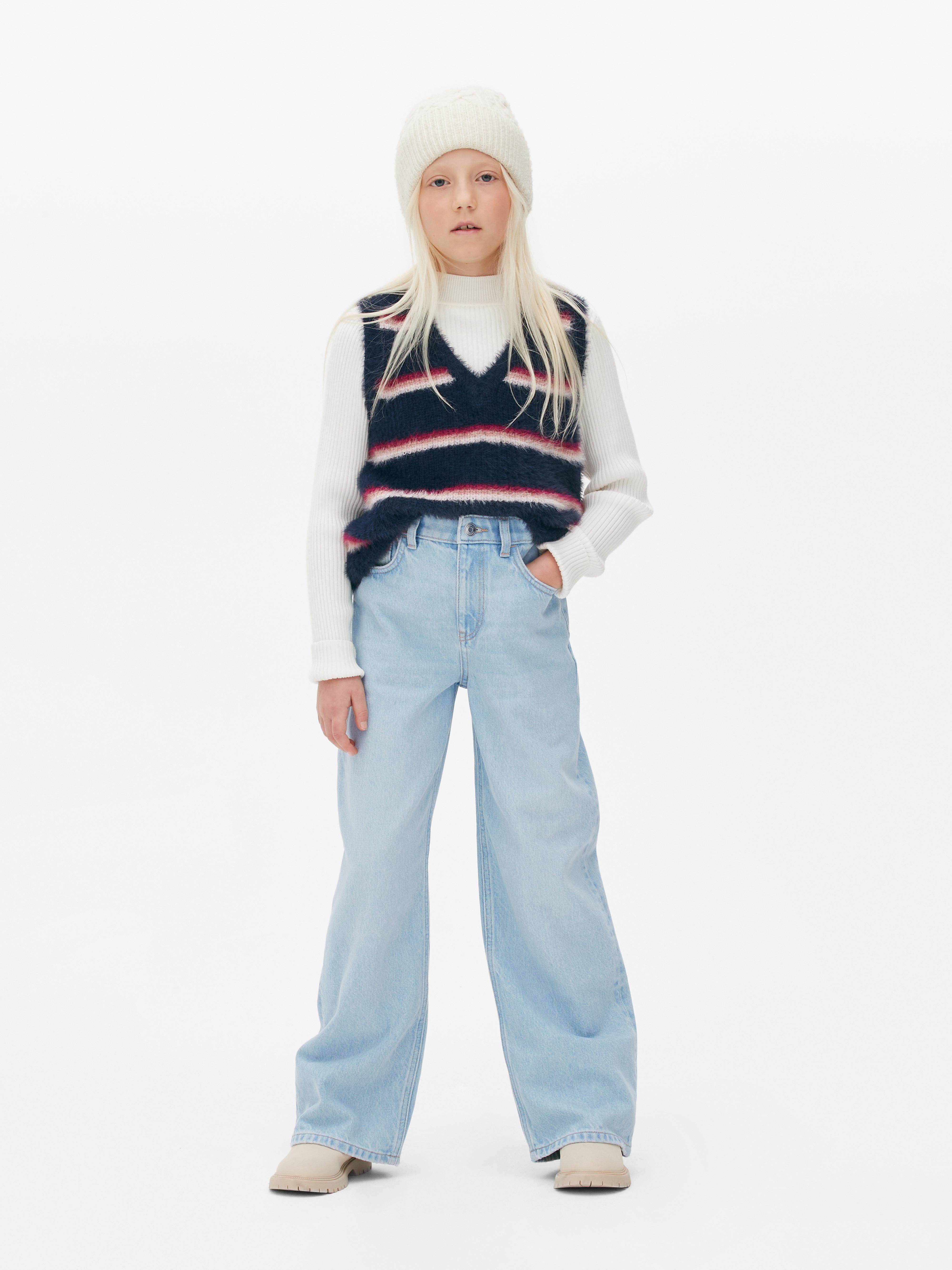 Girls Light Blue Wide Leg Denim Jeans | Primark