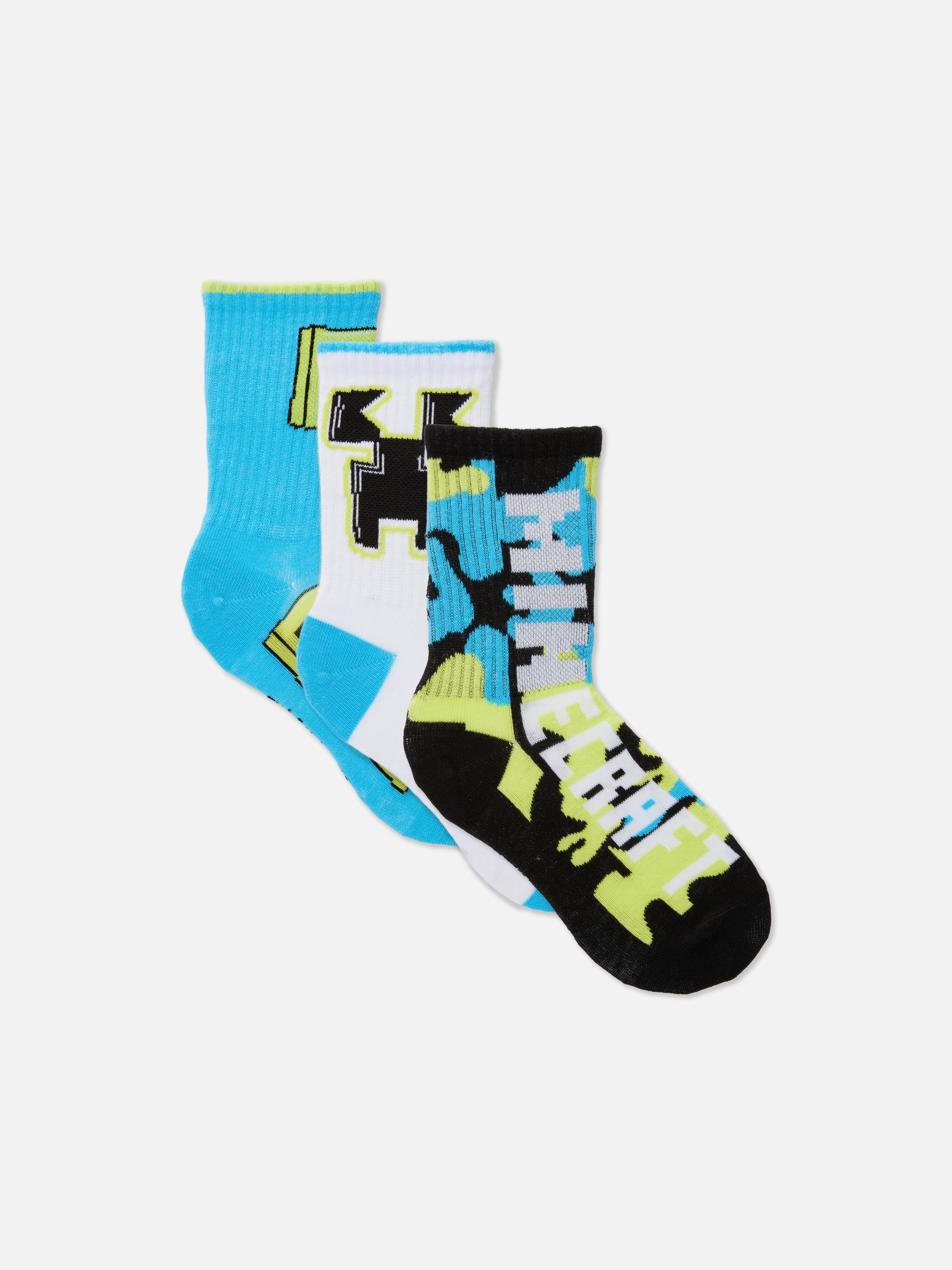 3-Pack Minecraft Ankle Socks