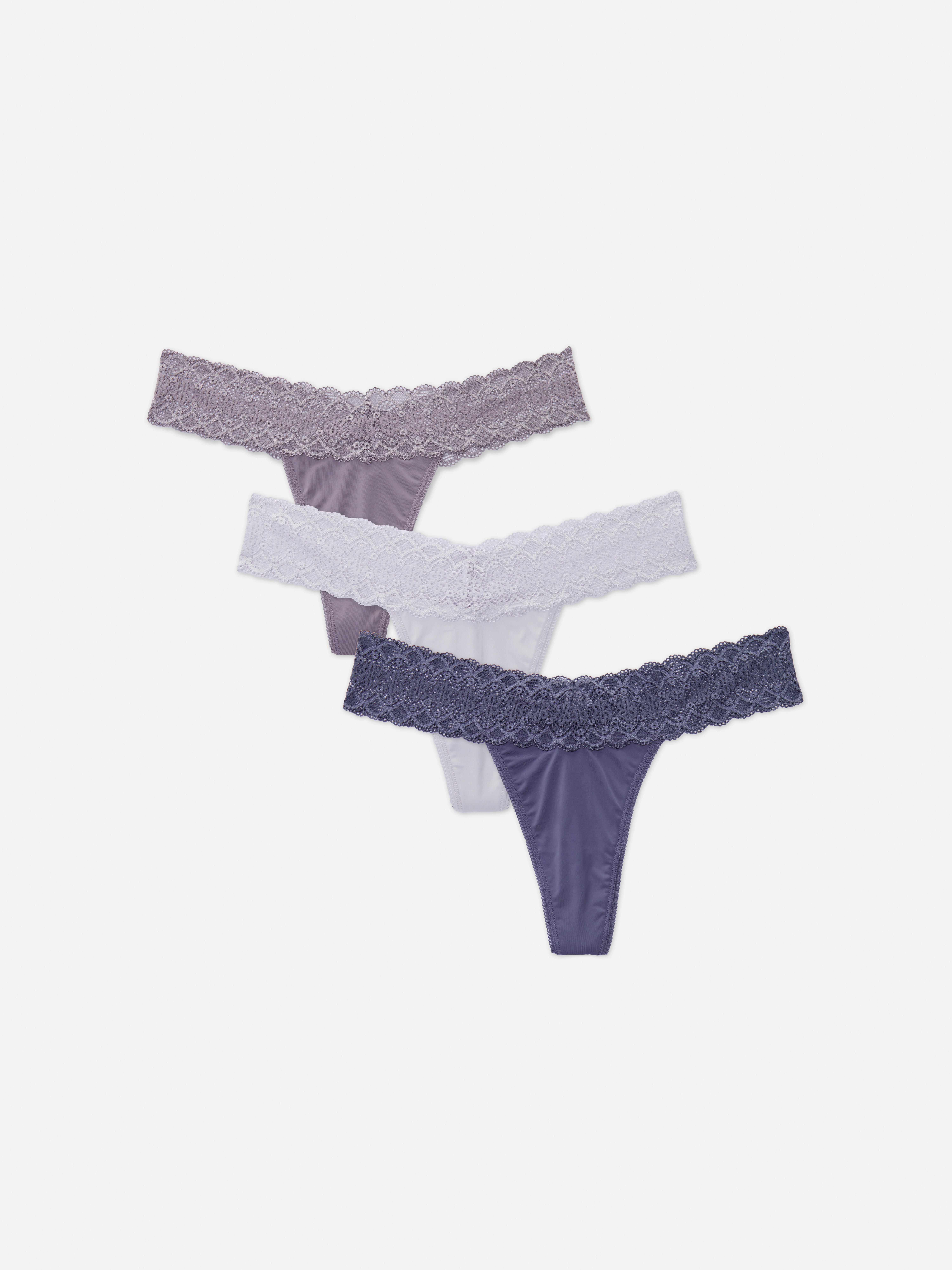 Womens Light Purple 3pk Bandeau Thongs