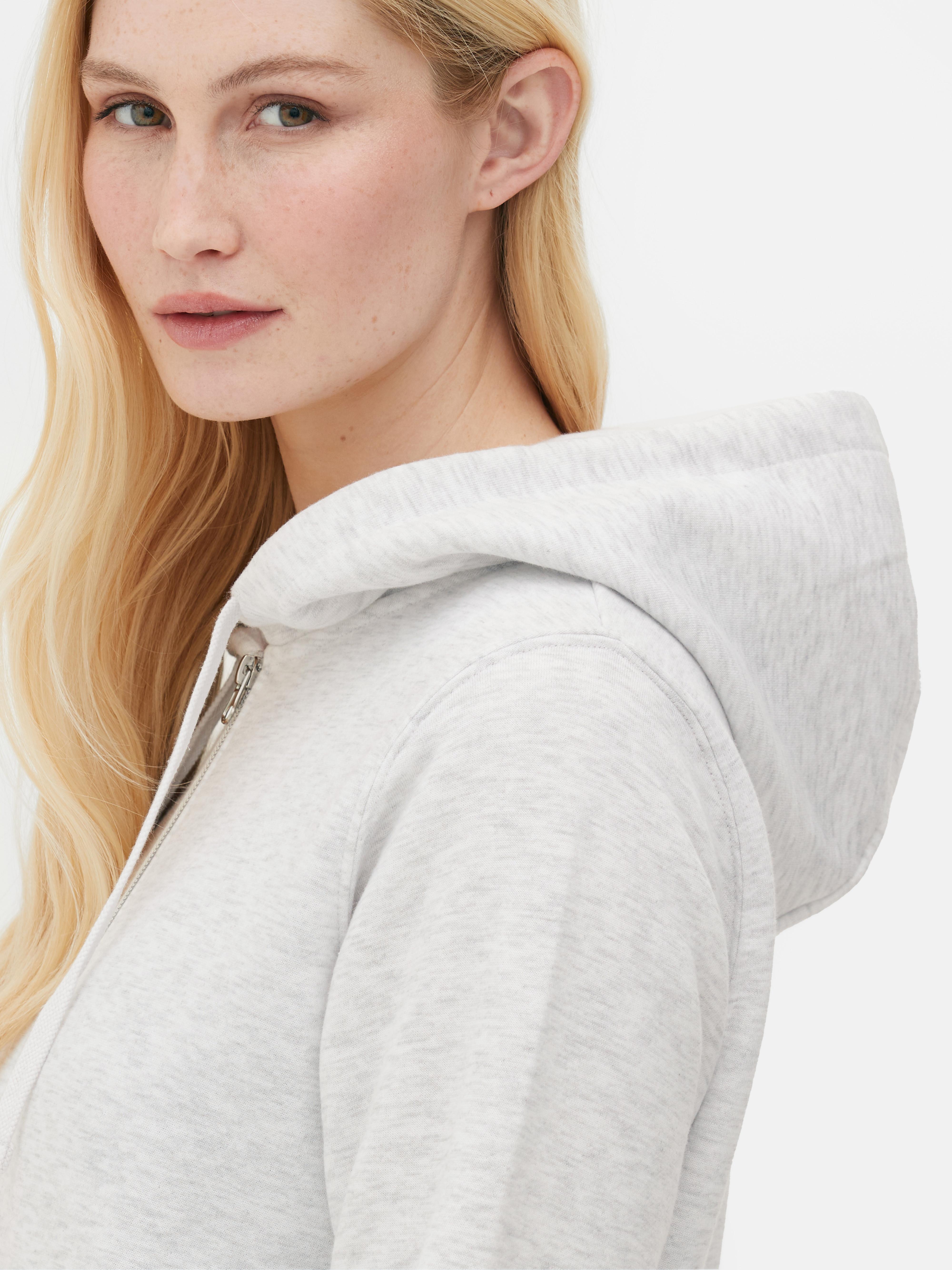 Womens Grey Marl Essential Zip-Through Hoodie | Primark