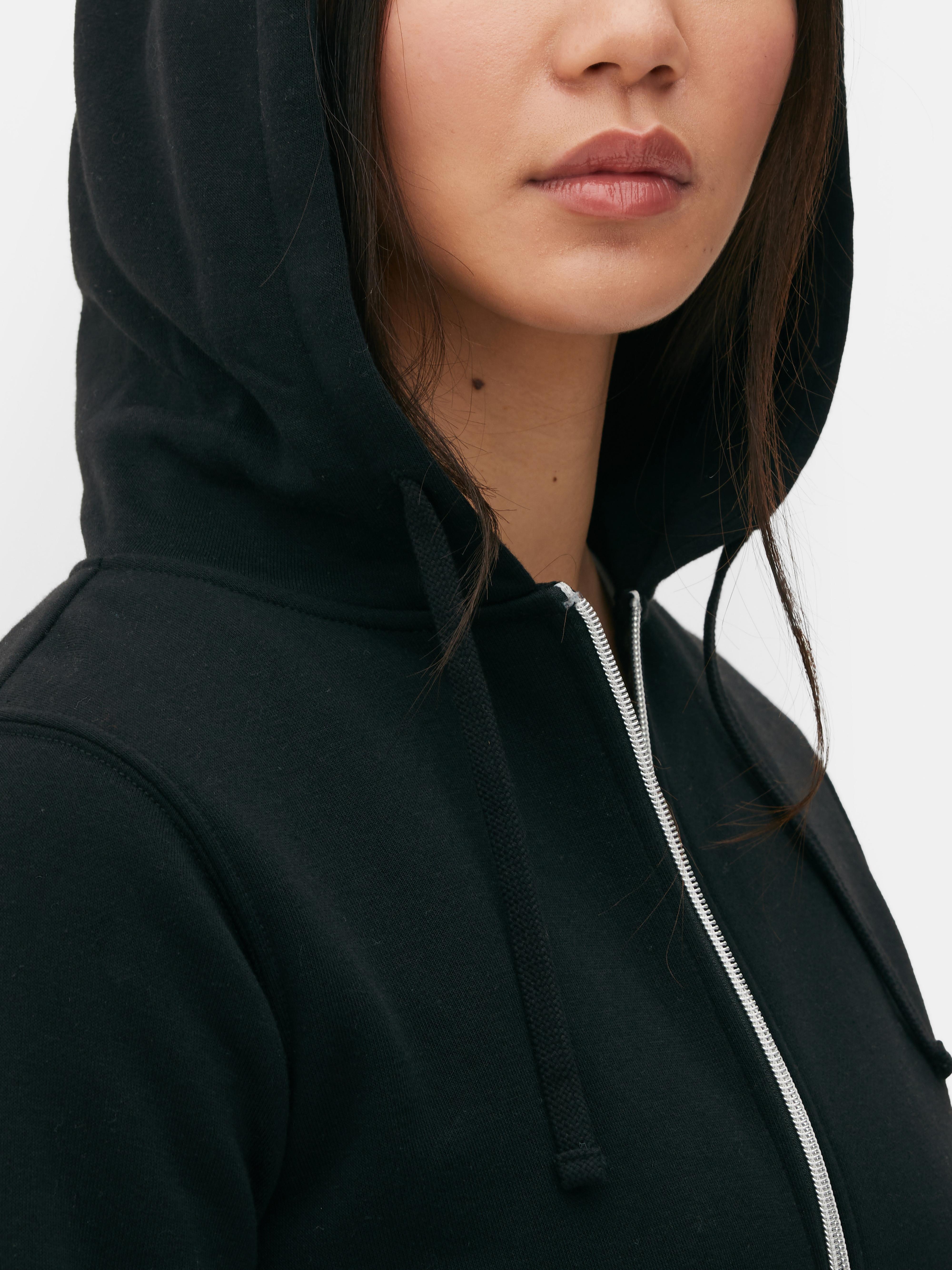 Womens Black Essential Zip Through Hoodie Primark