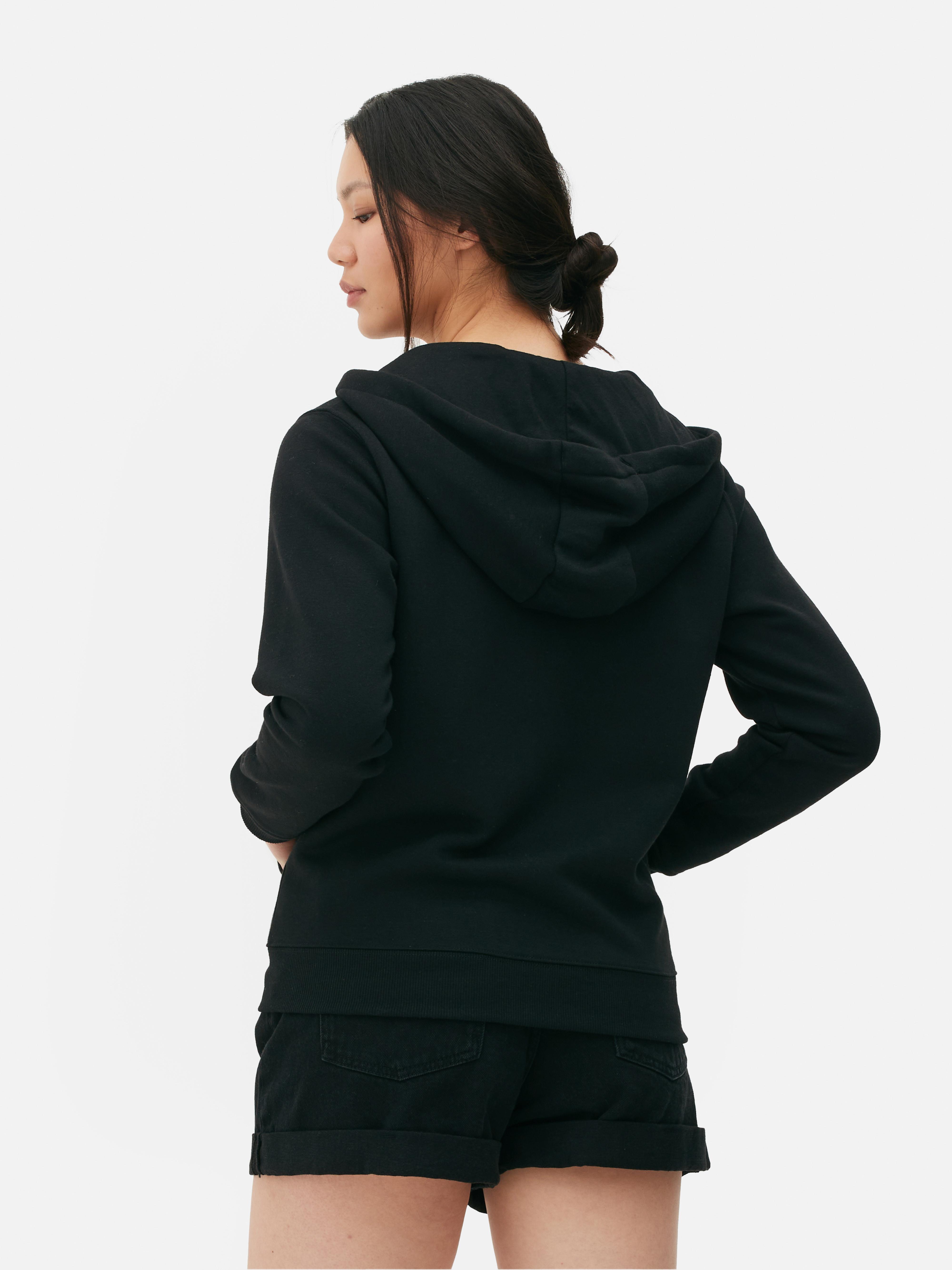 Womens Black Essential Zip Through Hoodie Primark