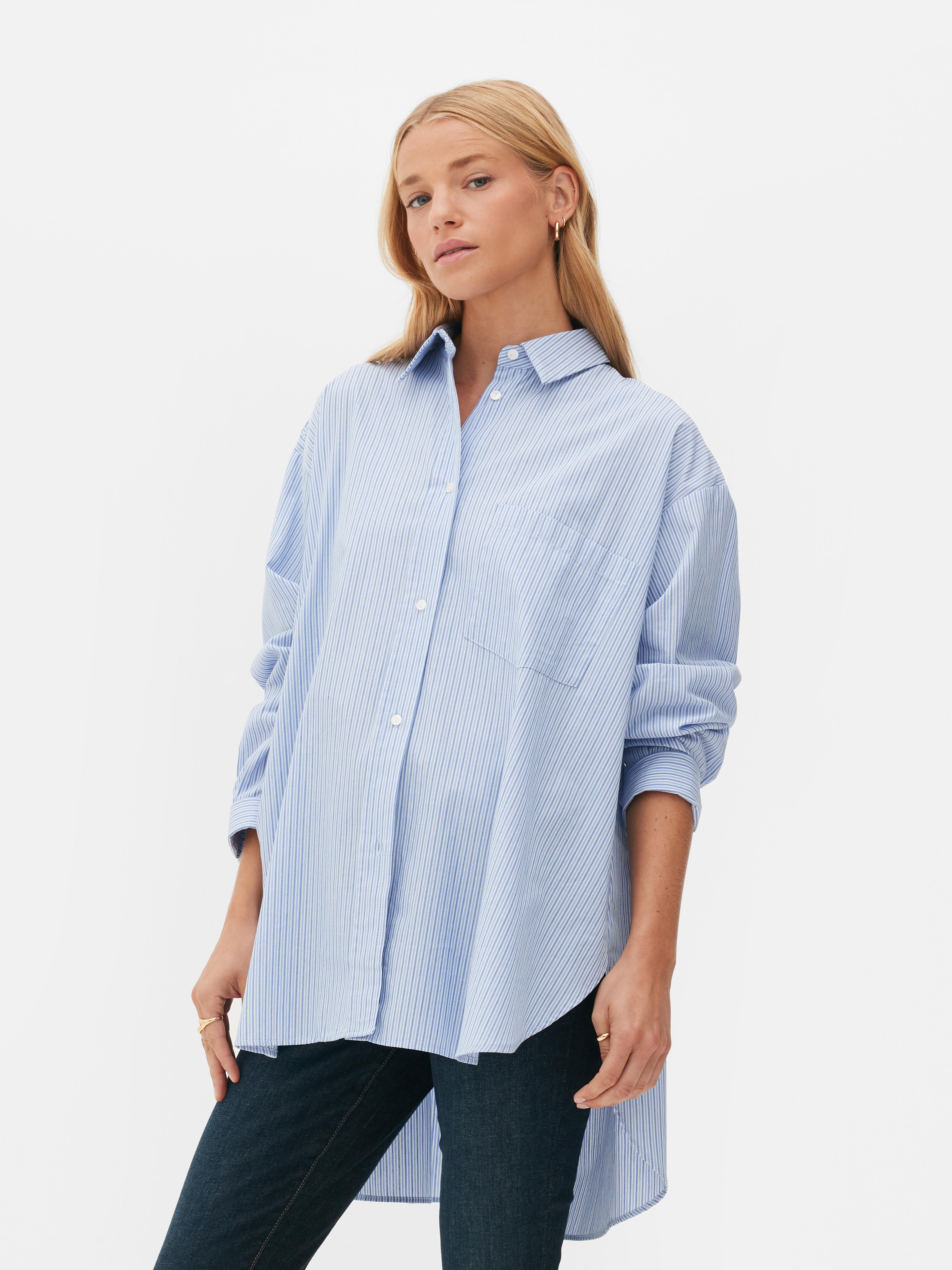 Womens Blue The Edit Oversized Poplin Shirt | Primark