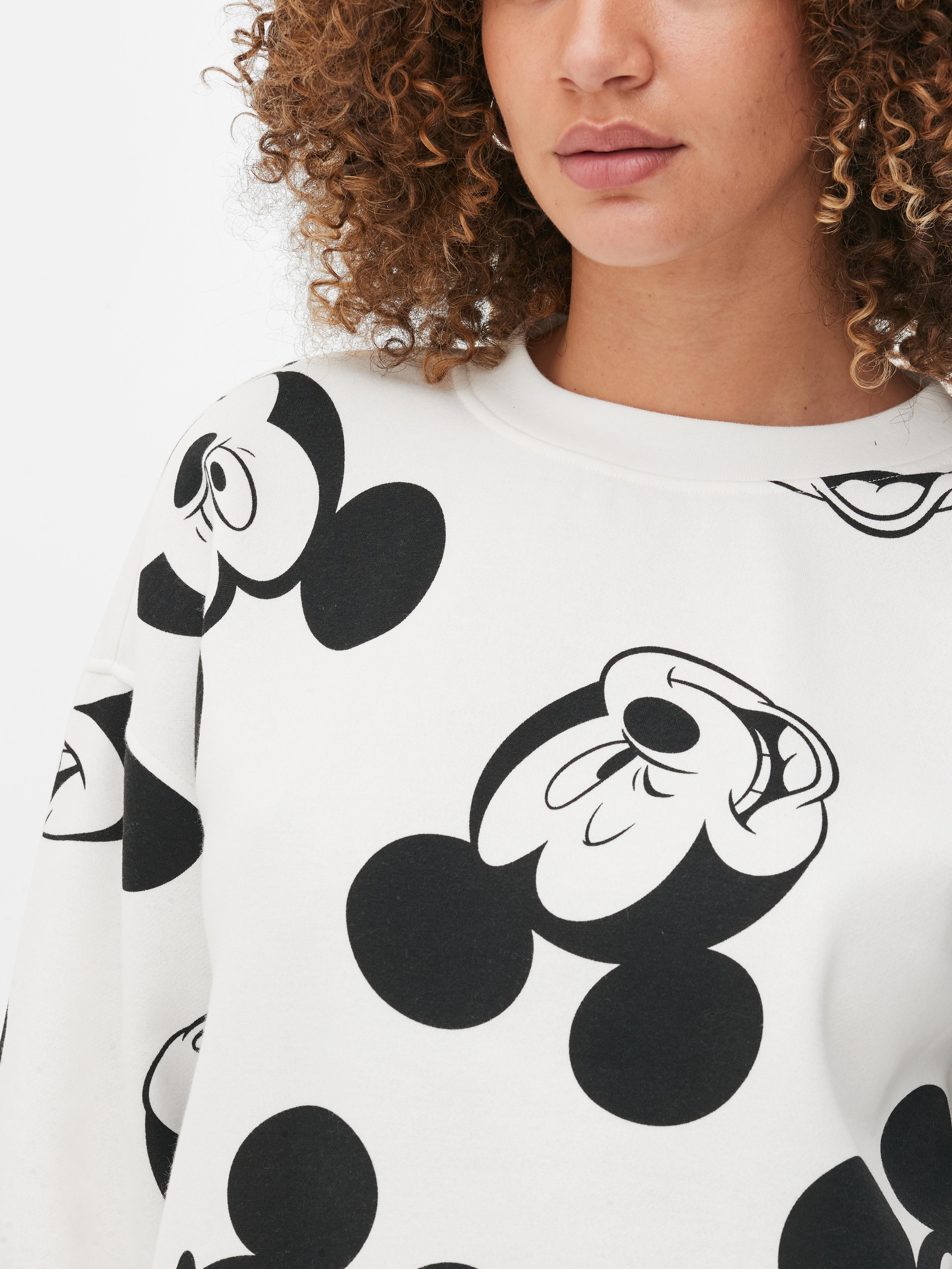 Oversized Printed Sweatshirt - Cream/Mickey Mouse - Ladies