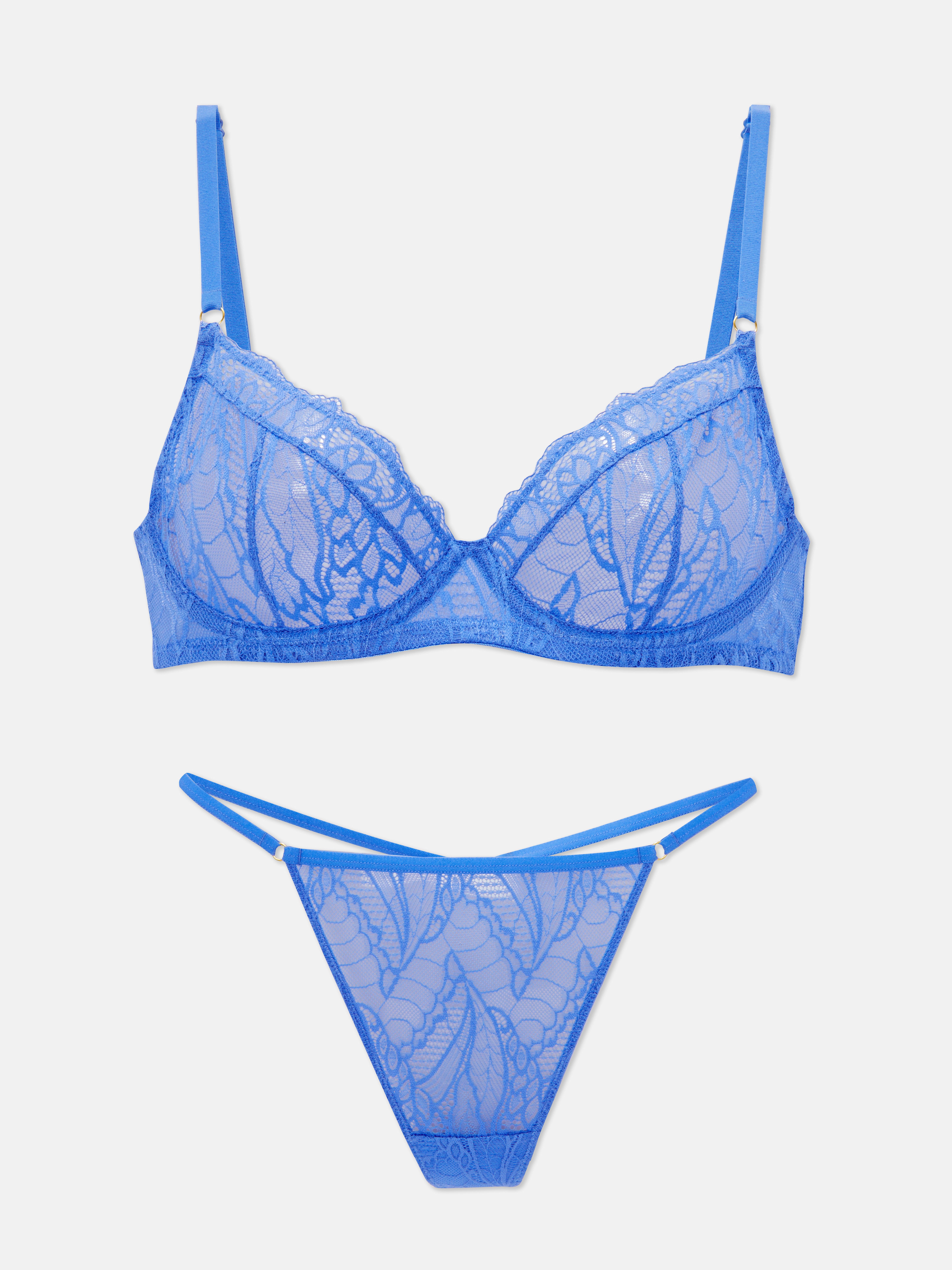 Non-Padded Lace Bra and G-String Set