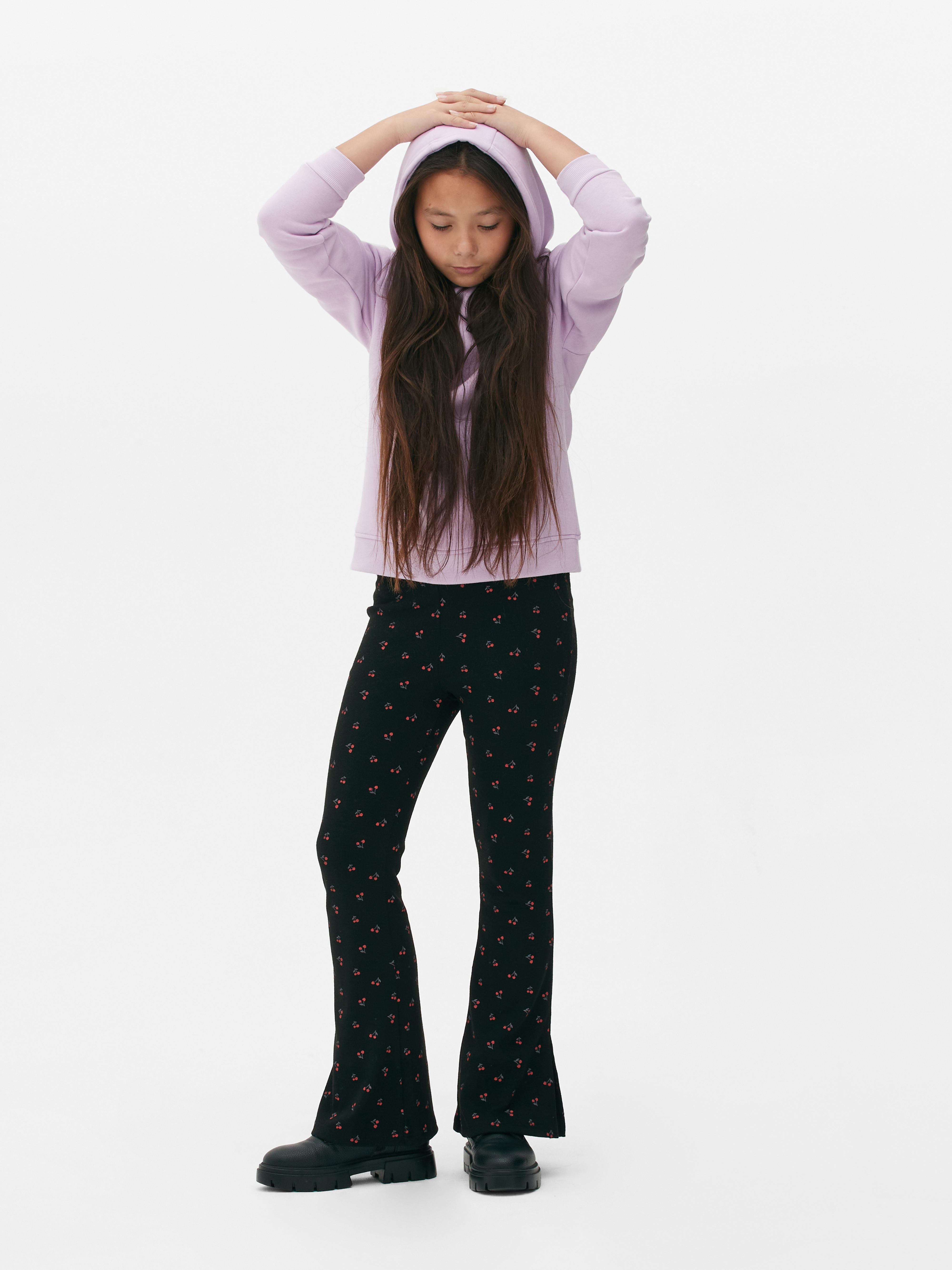 Cherry Print Flare Trousers