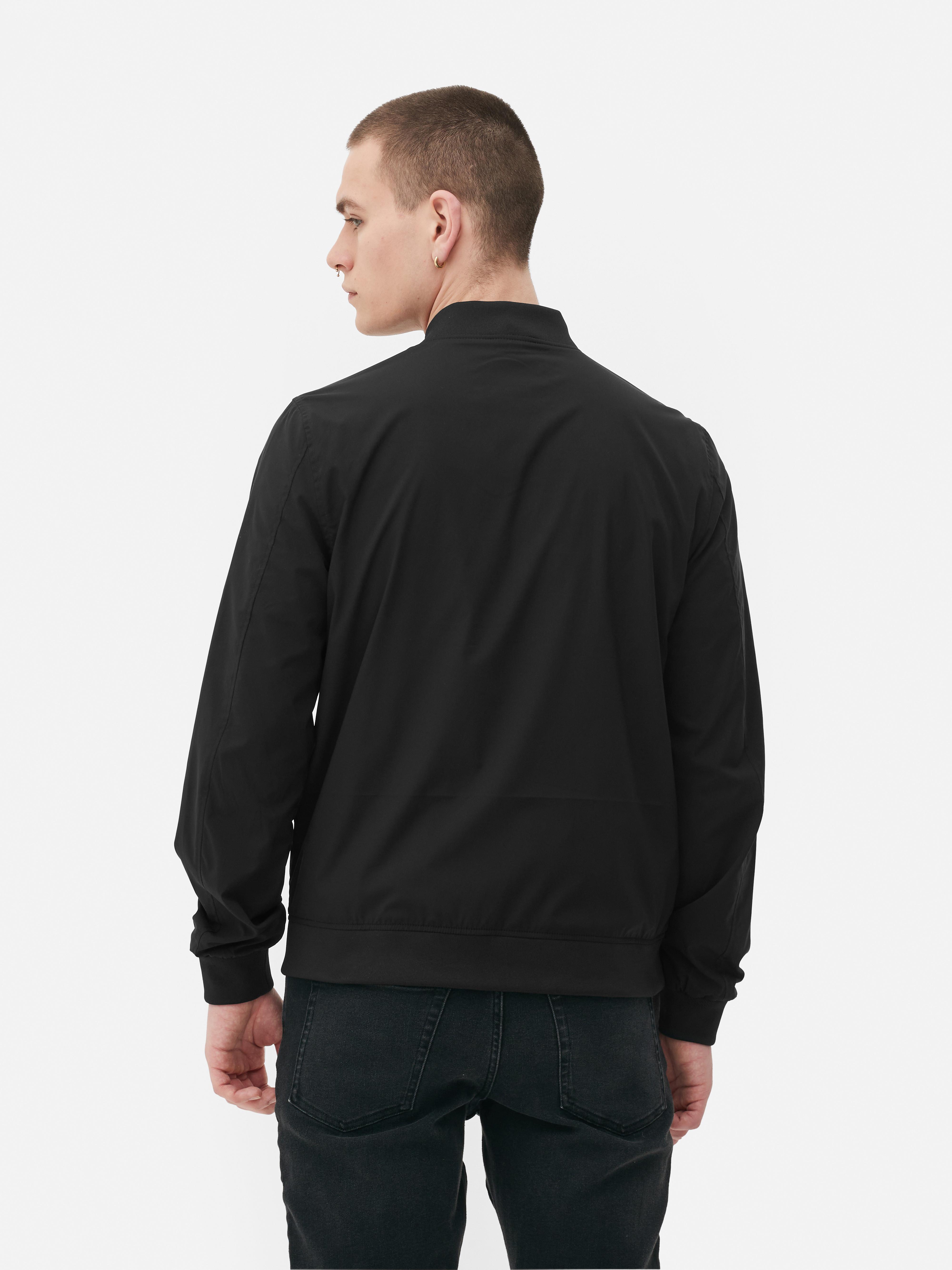 Black stretch bomber clearance jacket