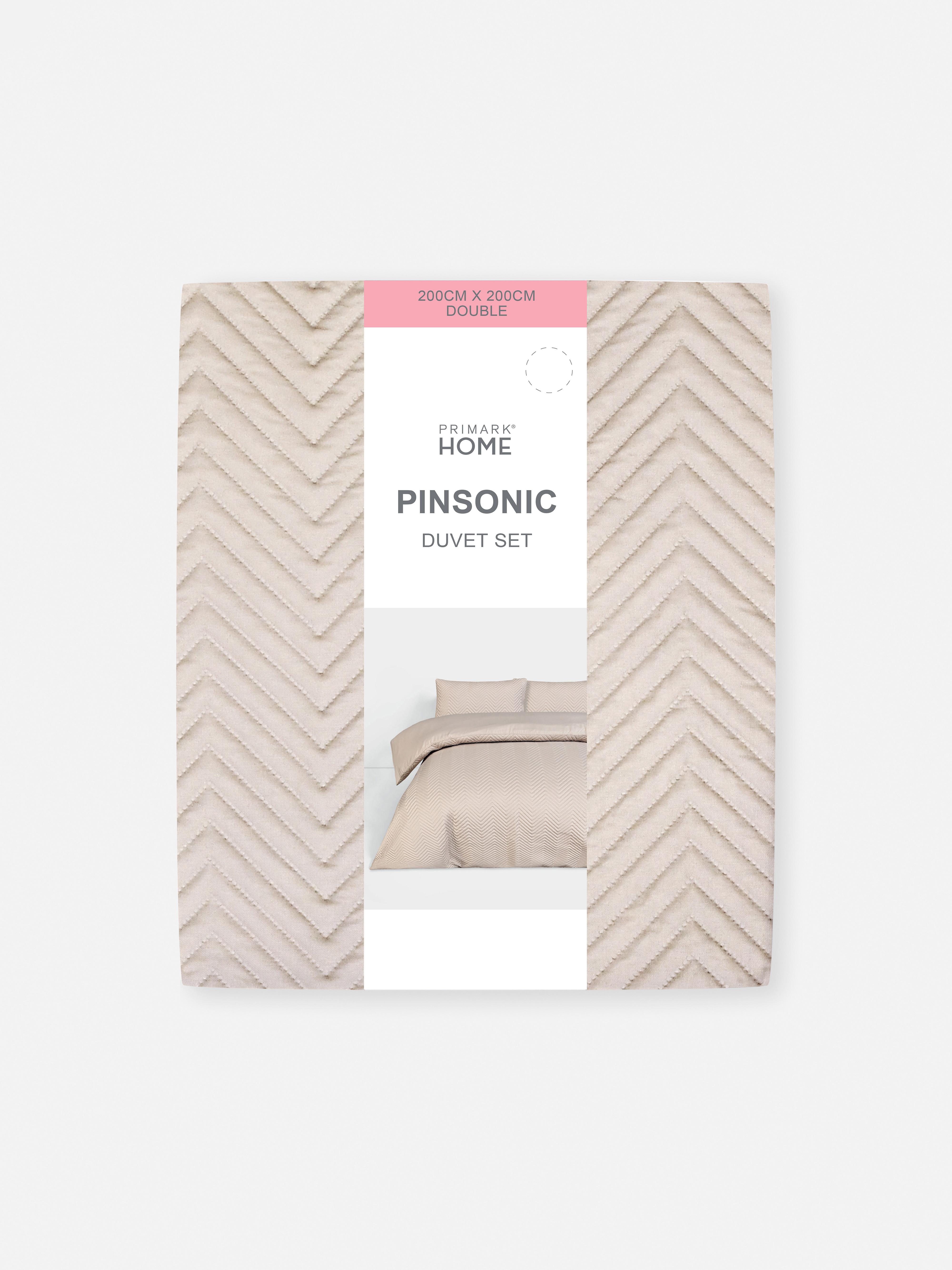 Taupe Reversible Textured Double Duvet Set Penneys