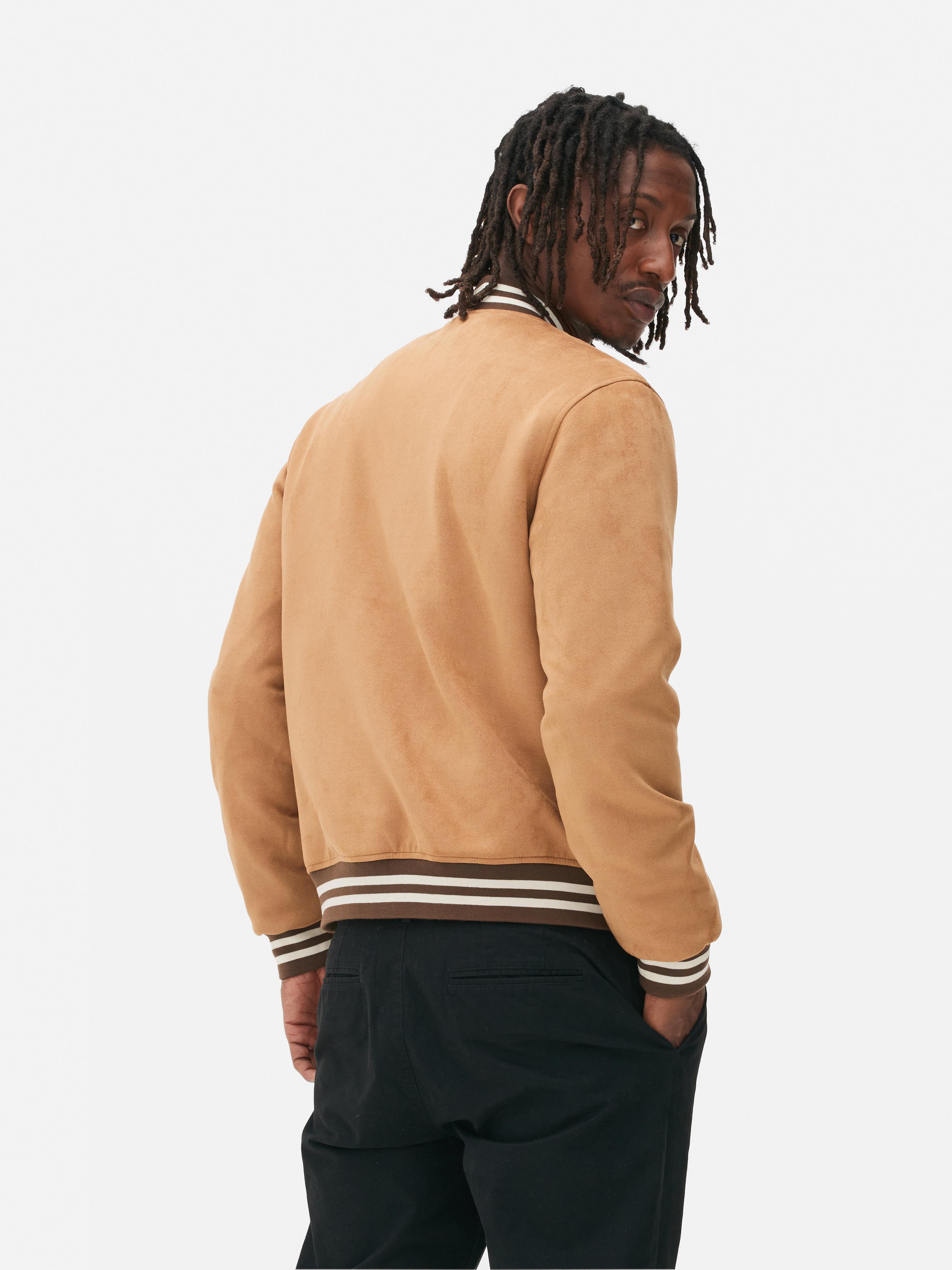 Suede on sale letterman jacket