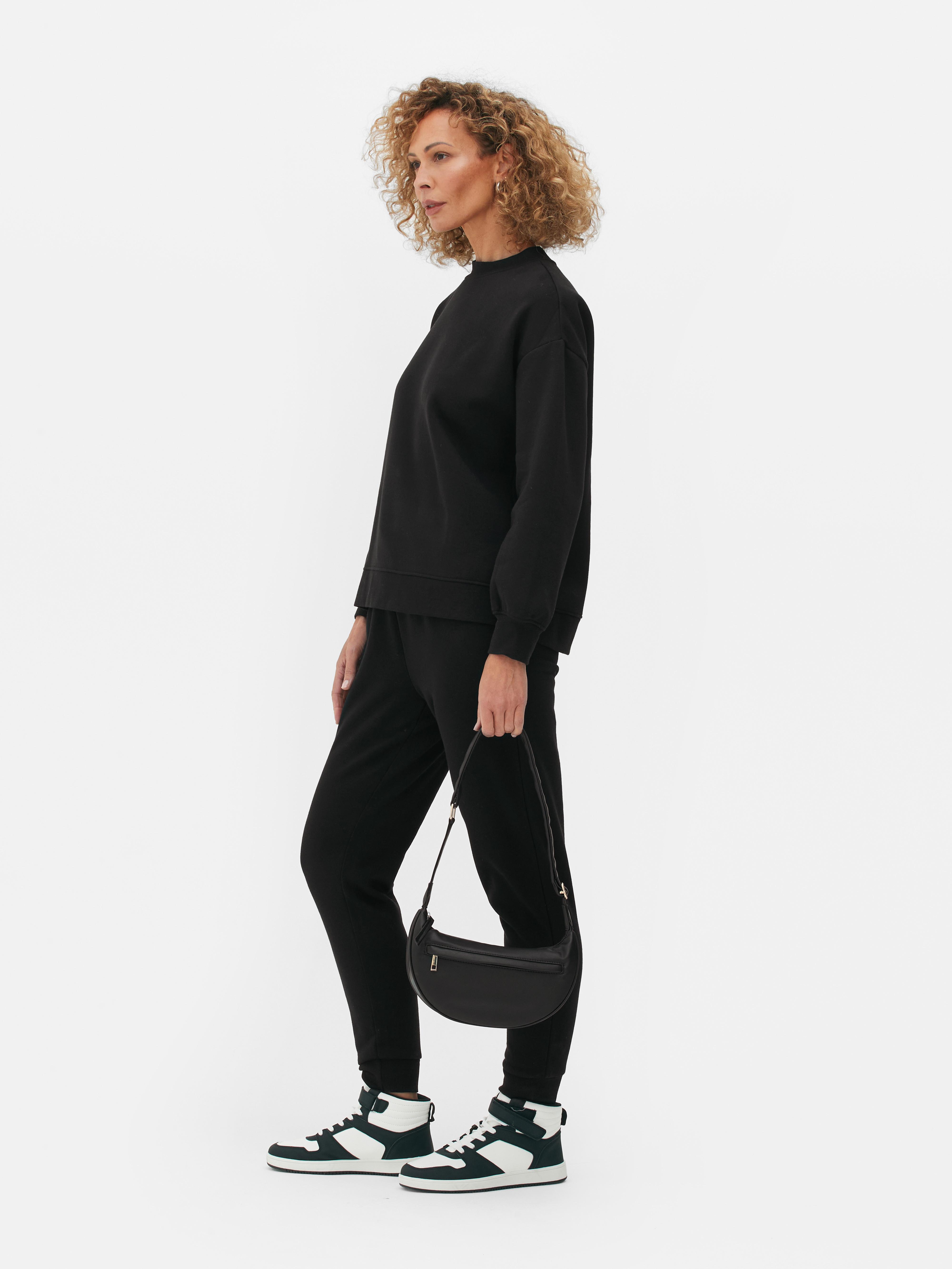 Womens Black Skinny Fit Joggers