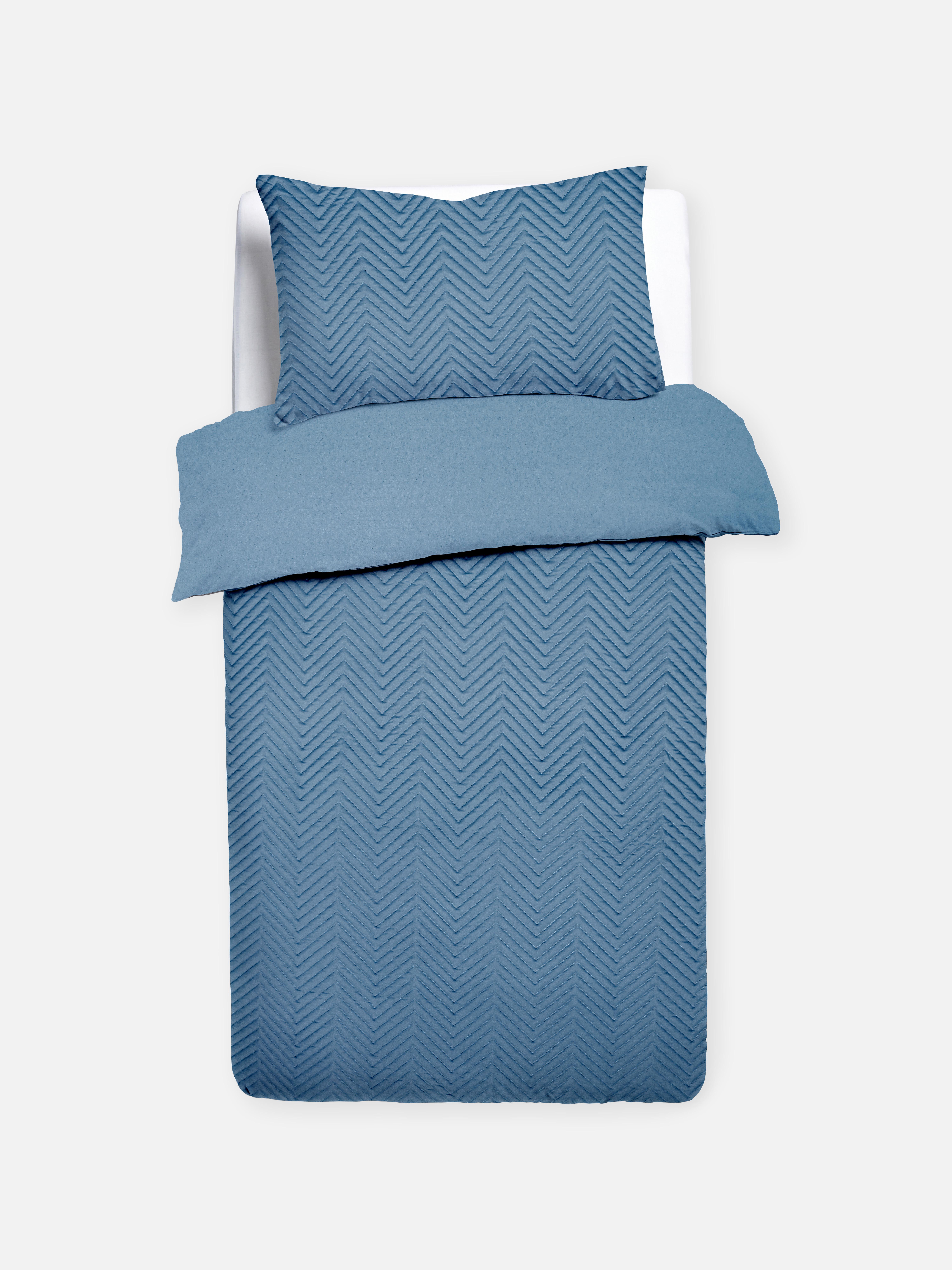 Reversible Textured Single Duvet Cover Set
