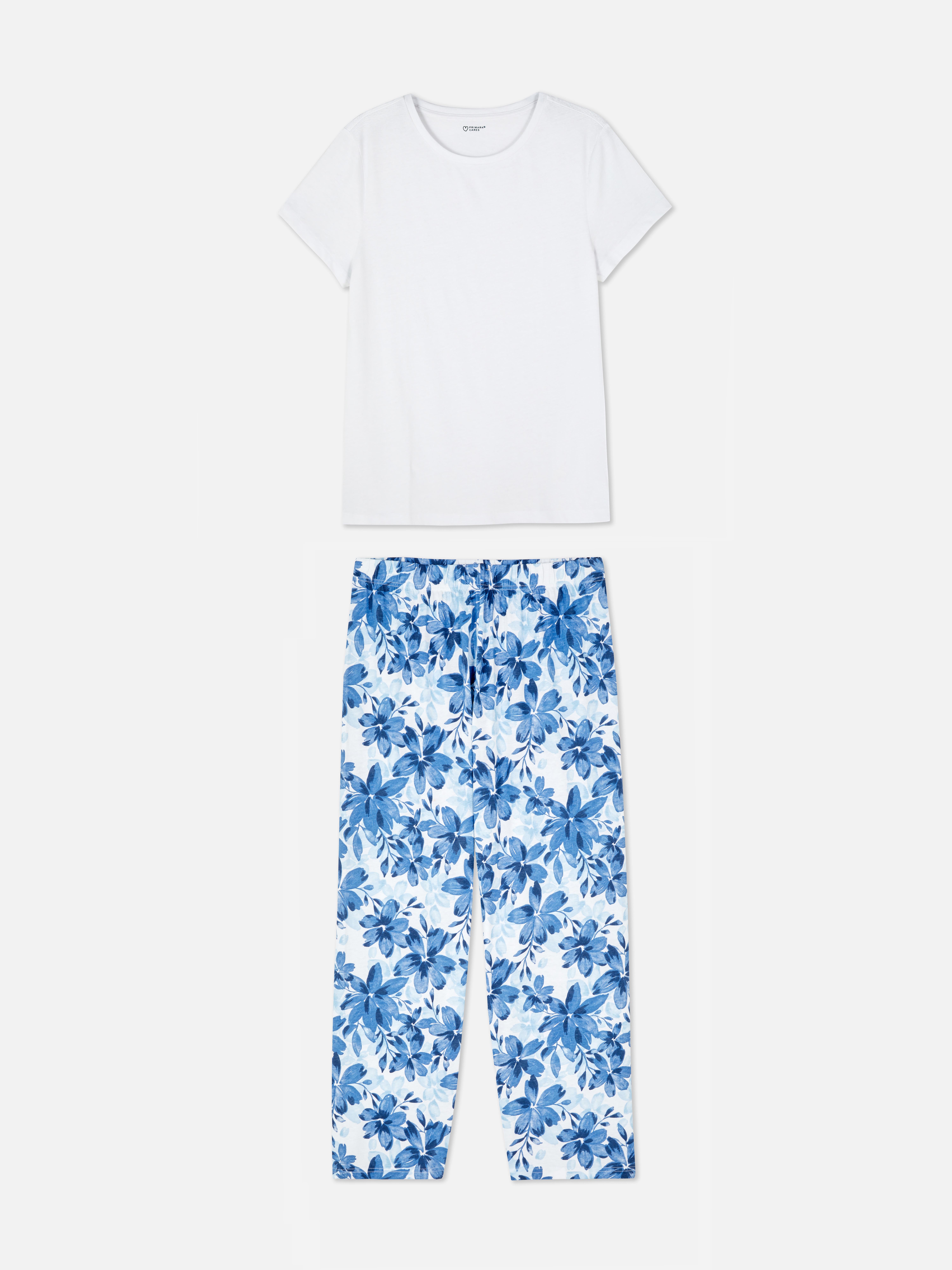 Primark Love To Lounge Blue Short Pyjama Pjs Set Size Medium