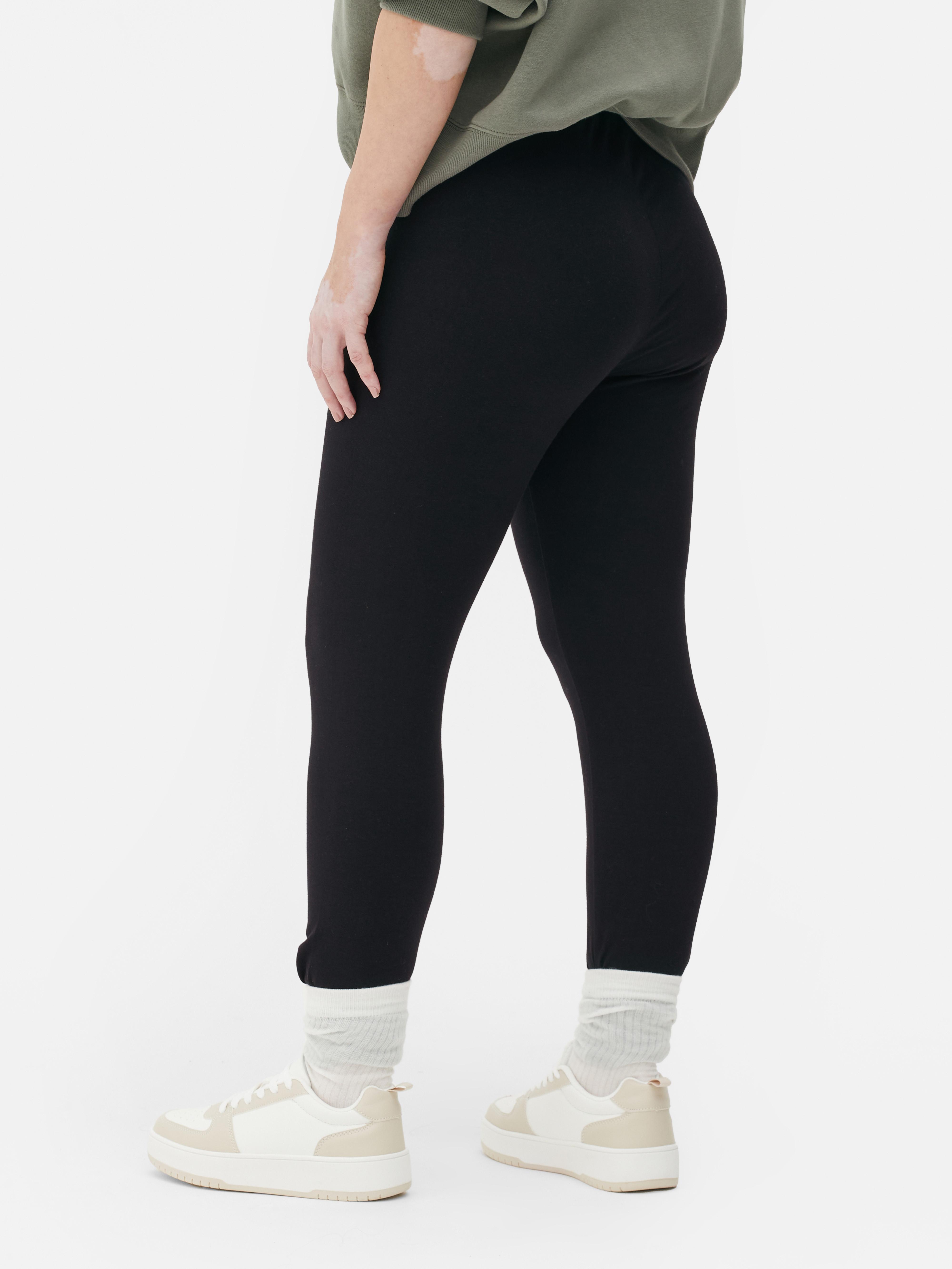 Womens Black Cotton Leggings