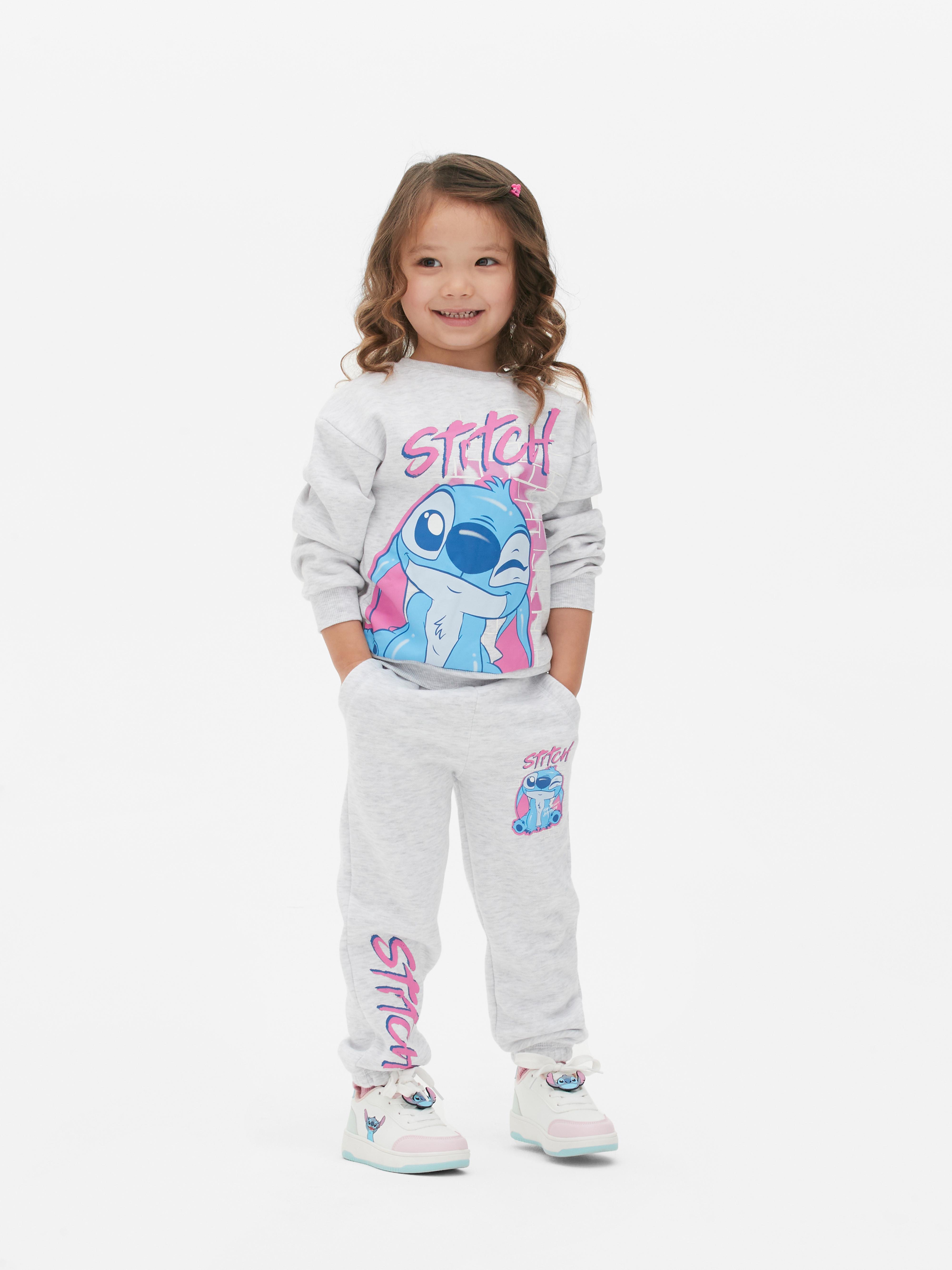 Girls Grey Marl Disney's Lilo & Stitch Printed Sweatshirt and Joggers Set