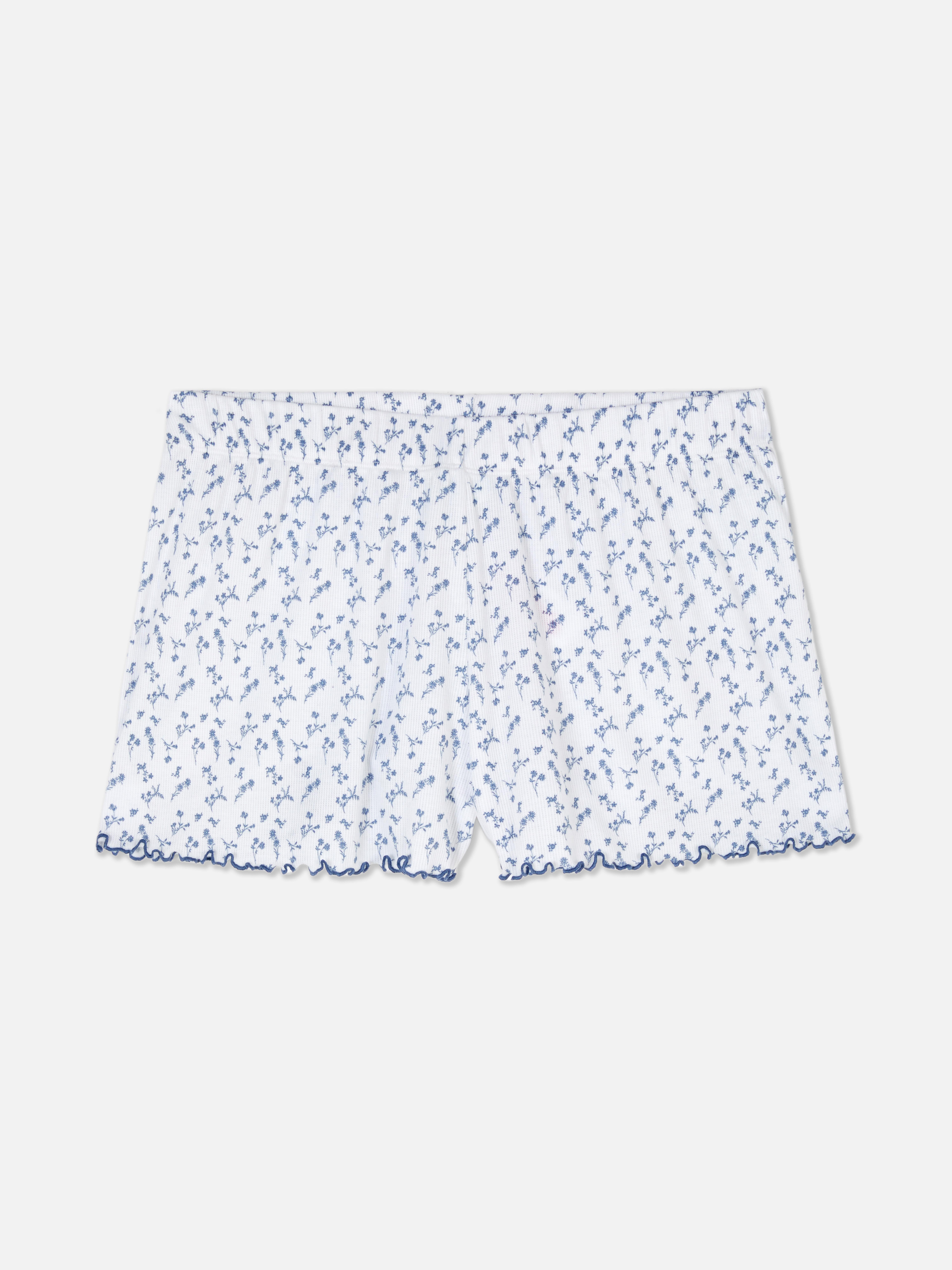 Lace Trim Satin Shorts - Snow white
