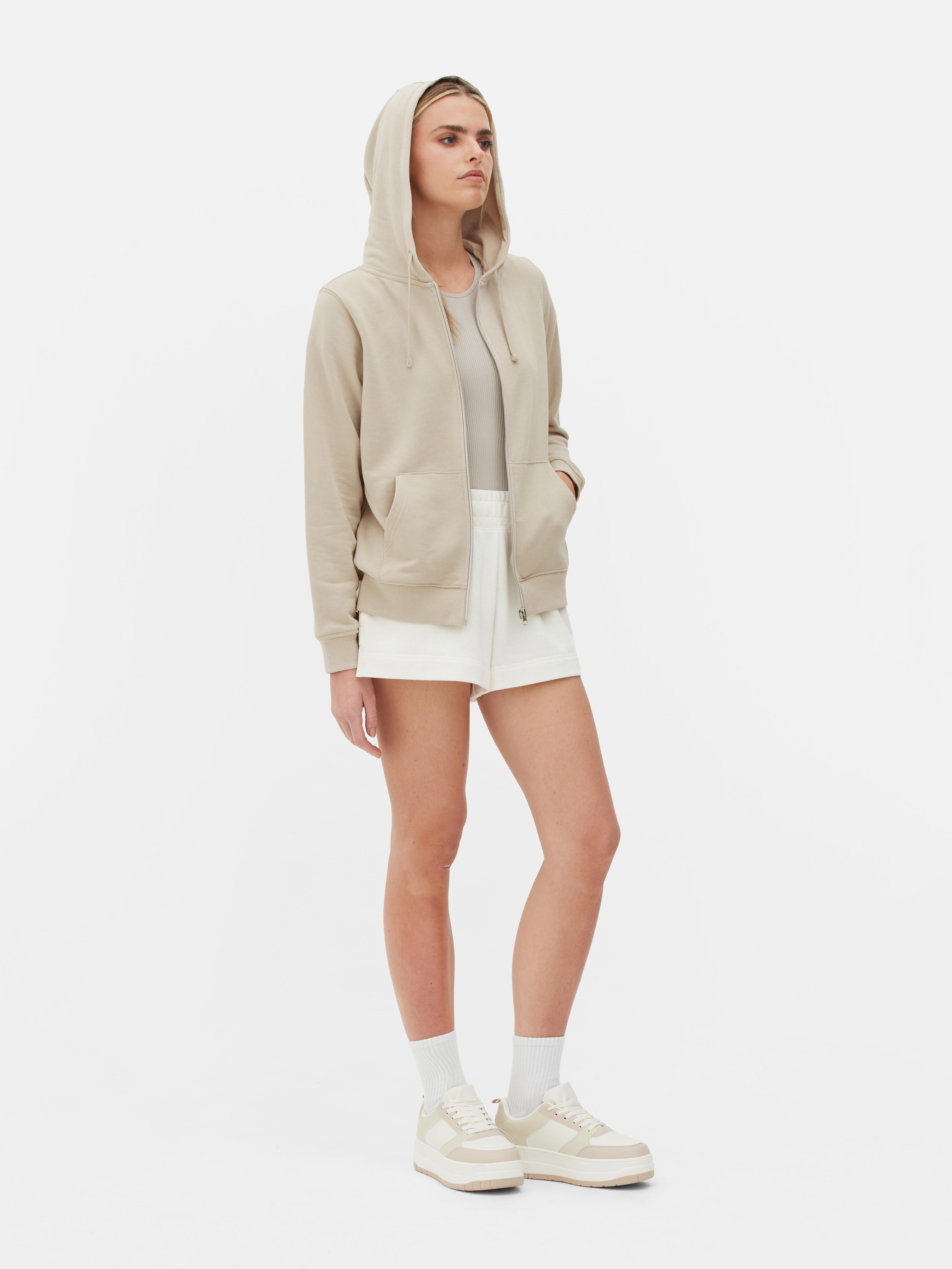 Shape Taupe Sculpted Zip Through Hoodie