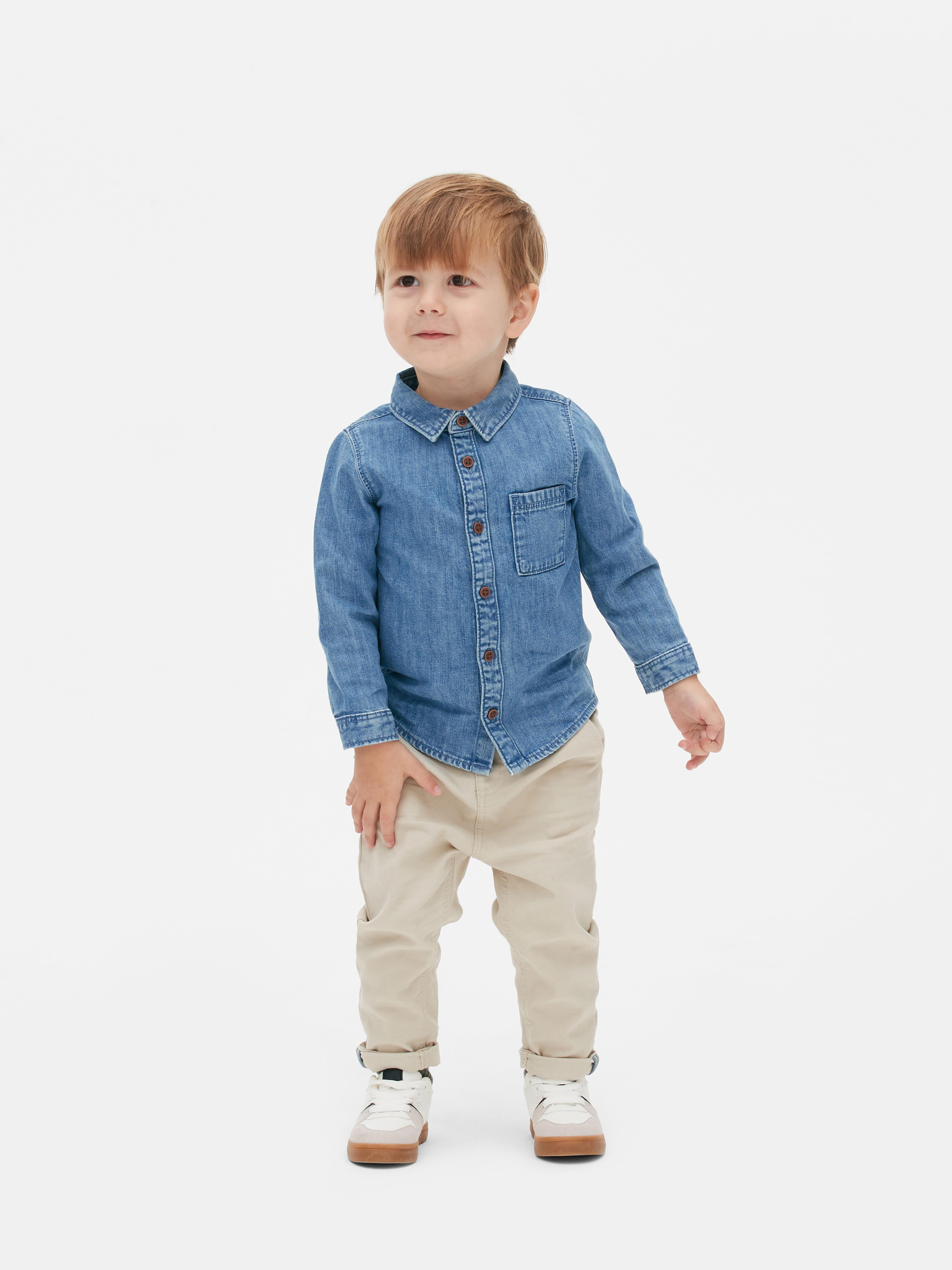 Baby Boys Light Blue Long Sleeve Denim Shirt | Primark