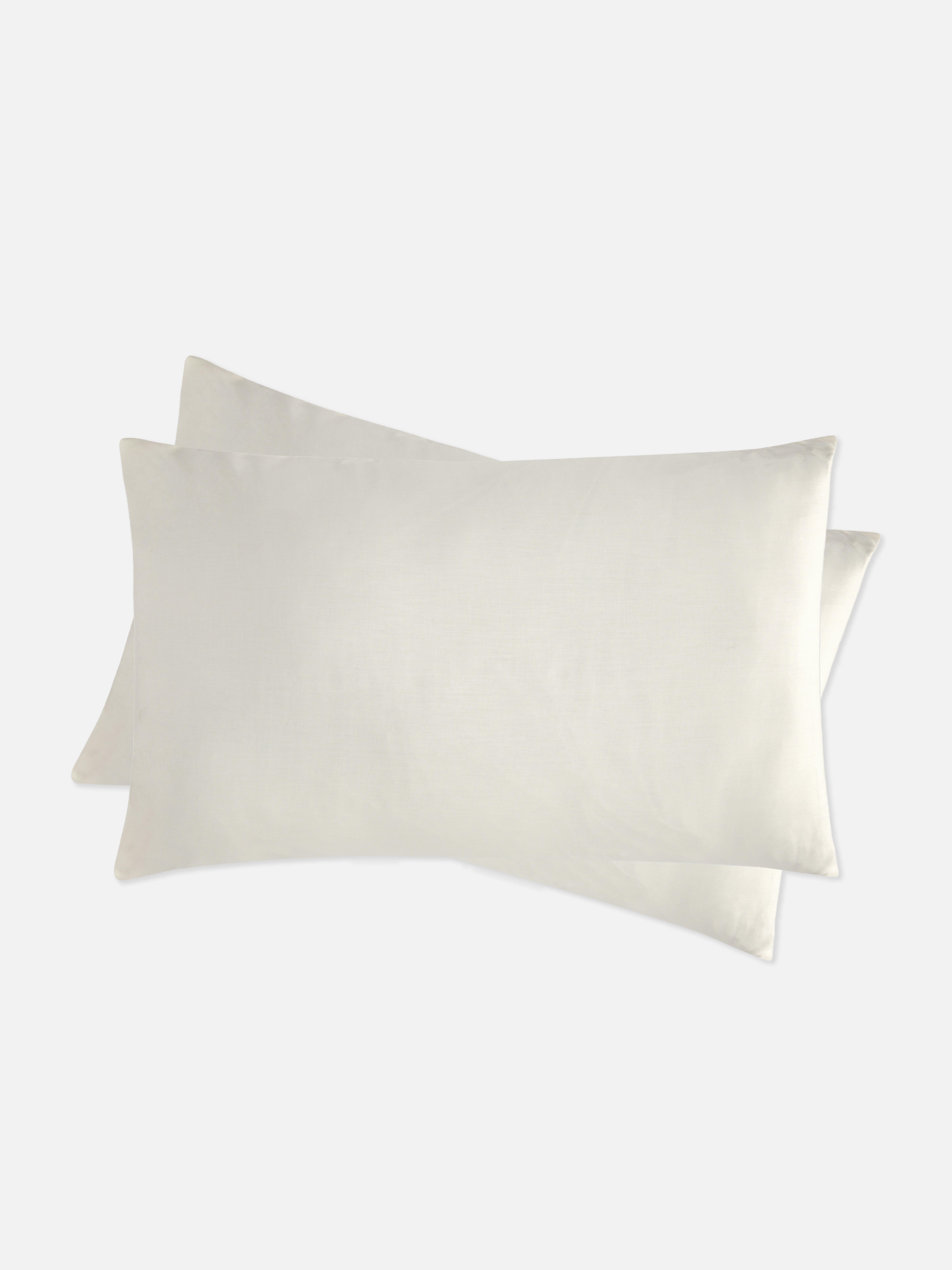 Pack de 2 fundas de almohada de satén blanco