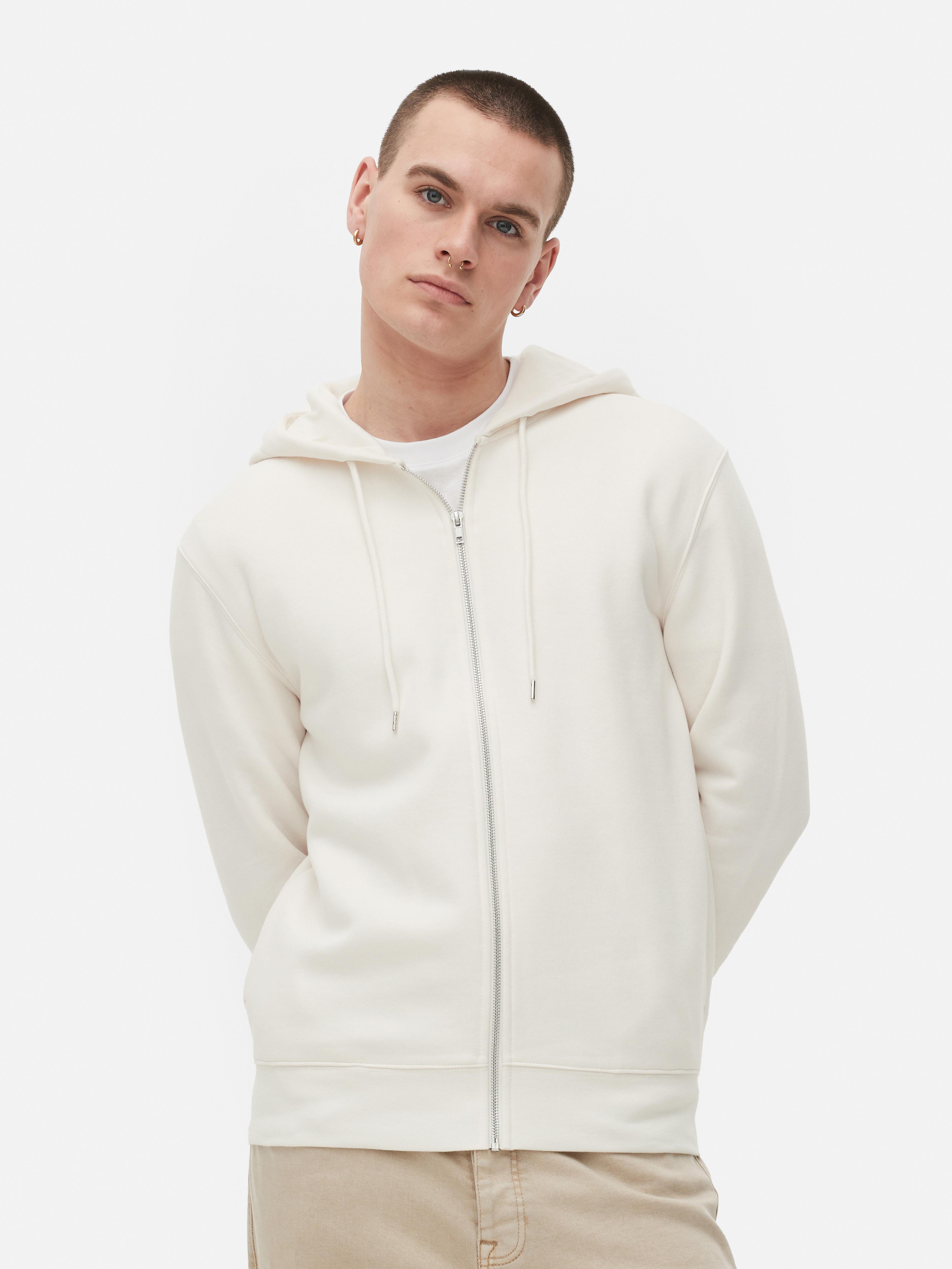 Men's Ivory Zip Hoodie Primark