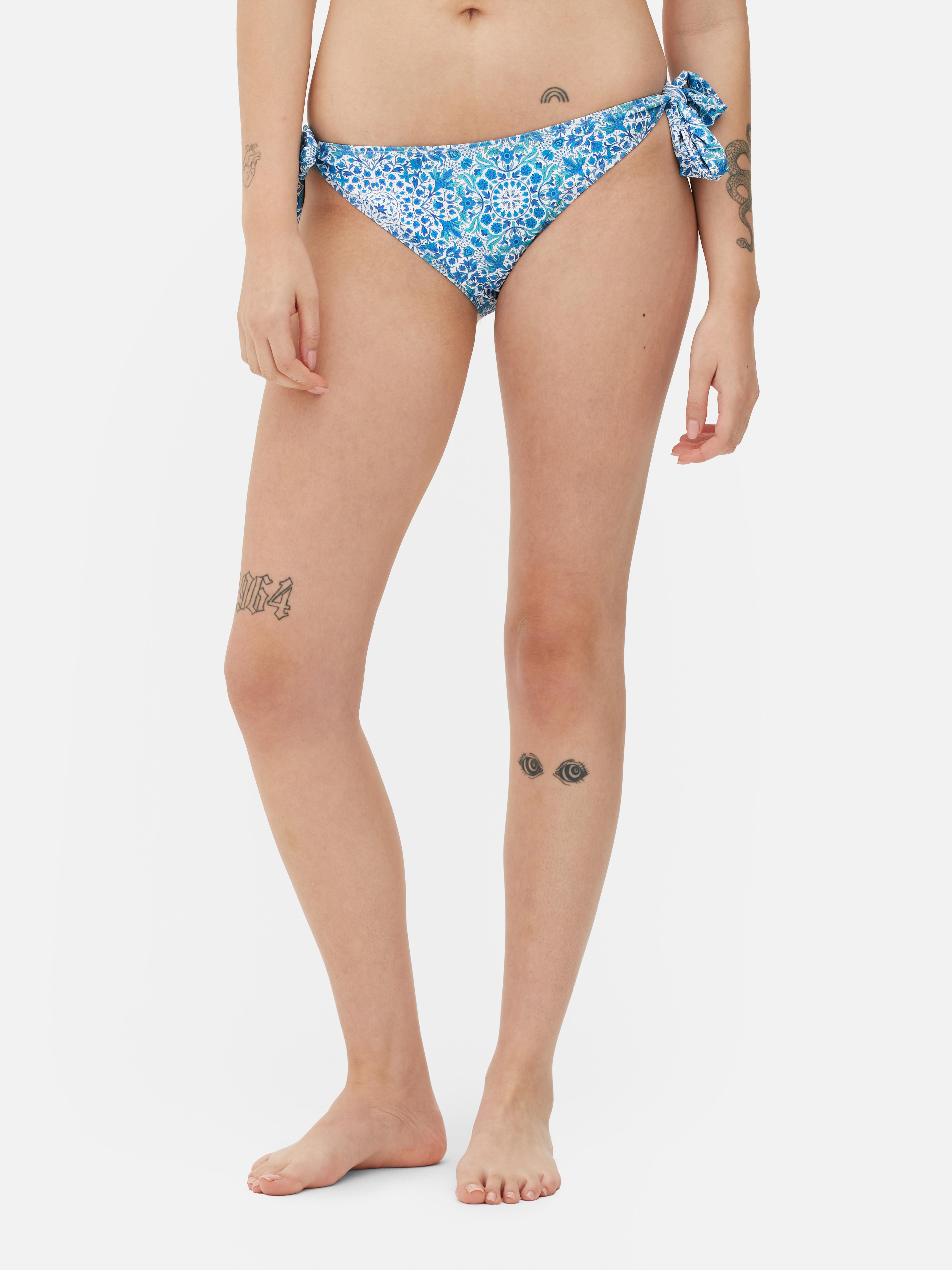 Women's Mid Blue SideTie Bikini Bottoms Primark