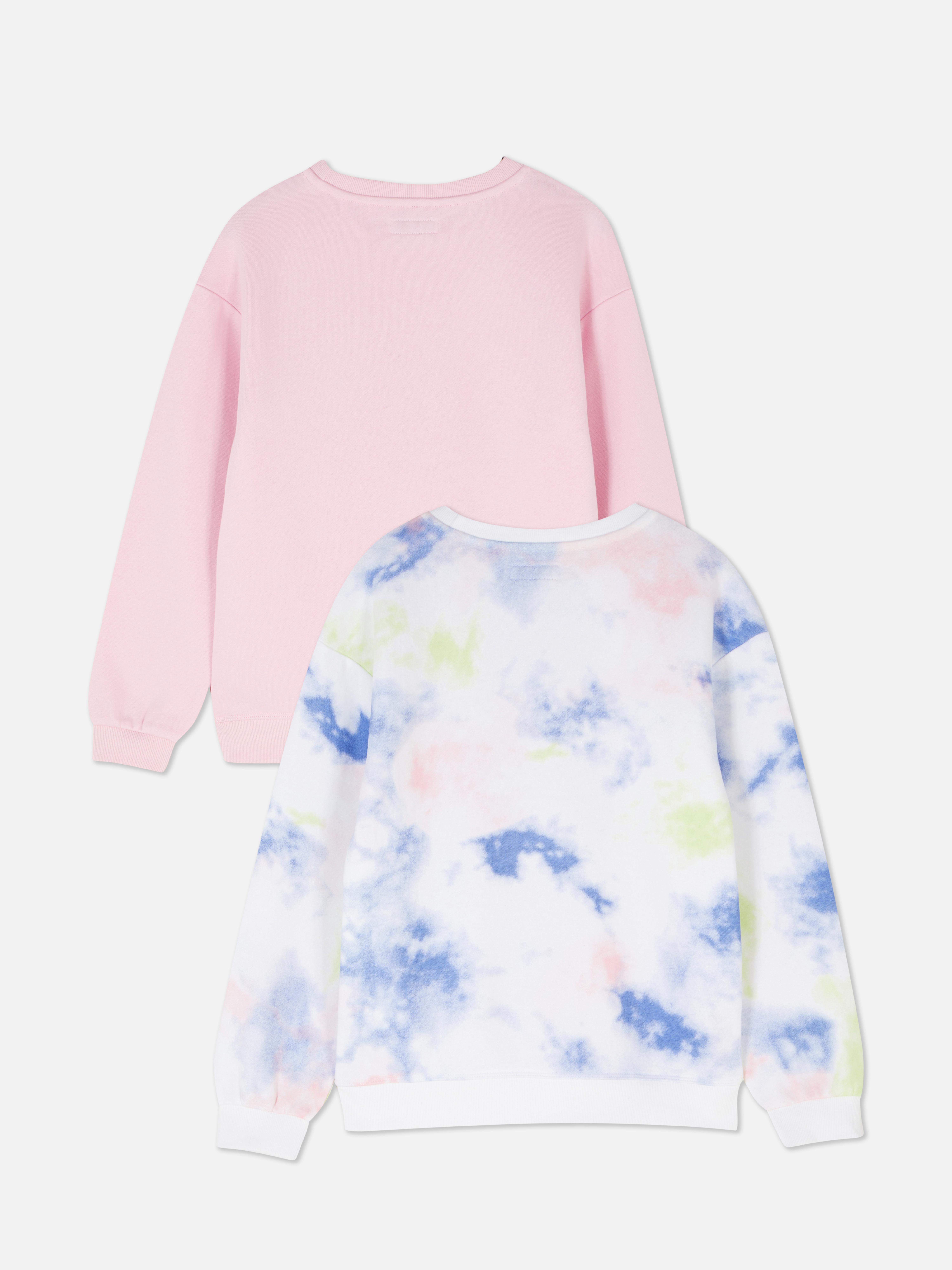Girls Multi 2pk Mixed Crew Sweatshirts Primark