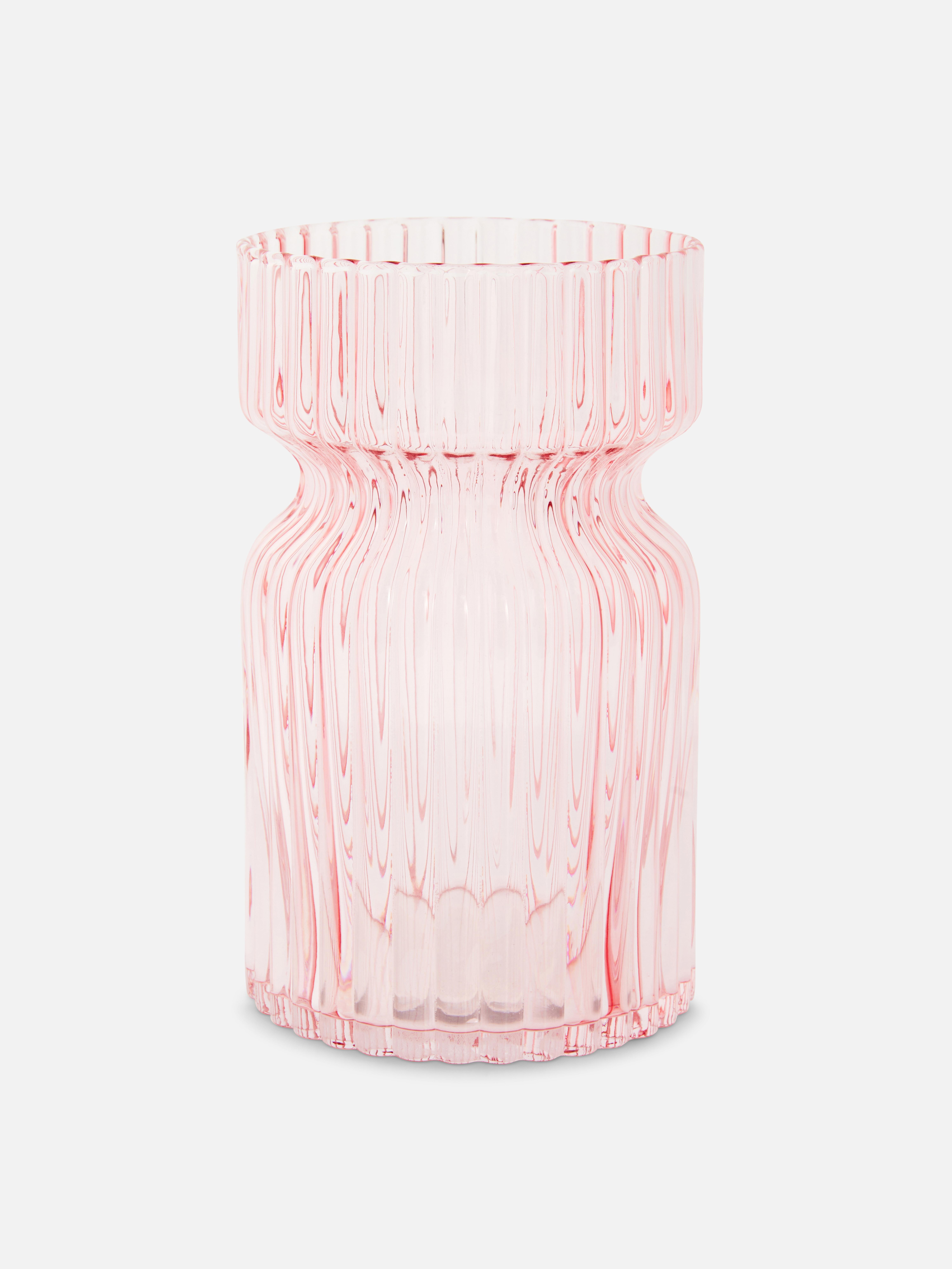 Vaso in vetro colorato scanalato