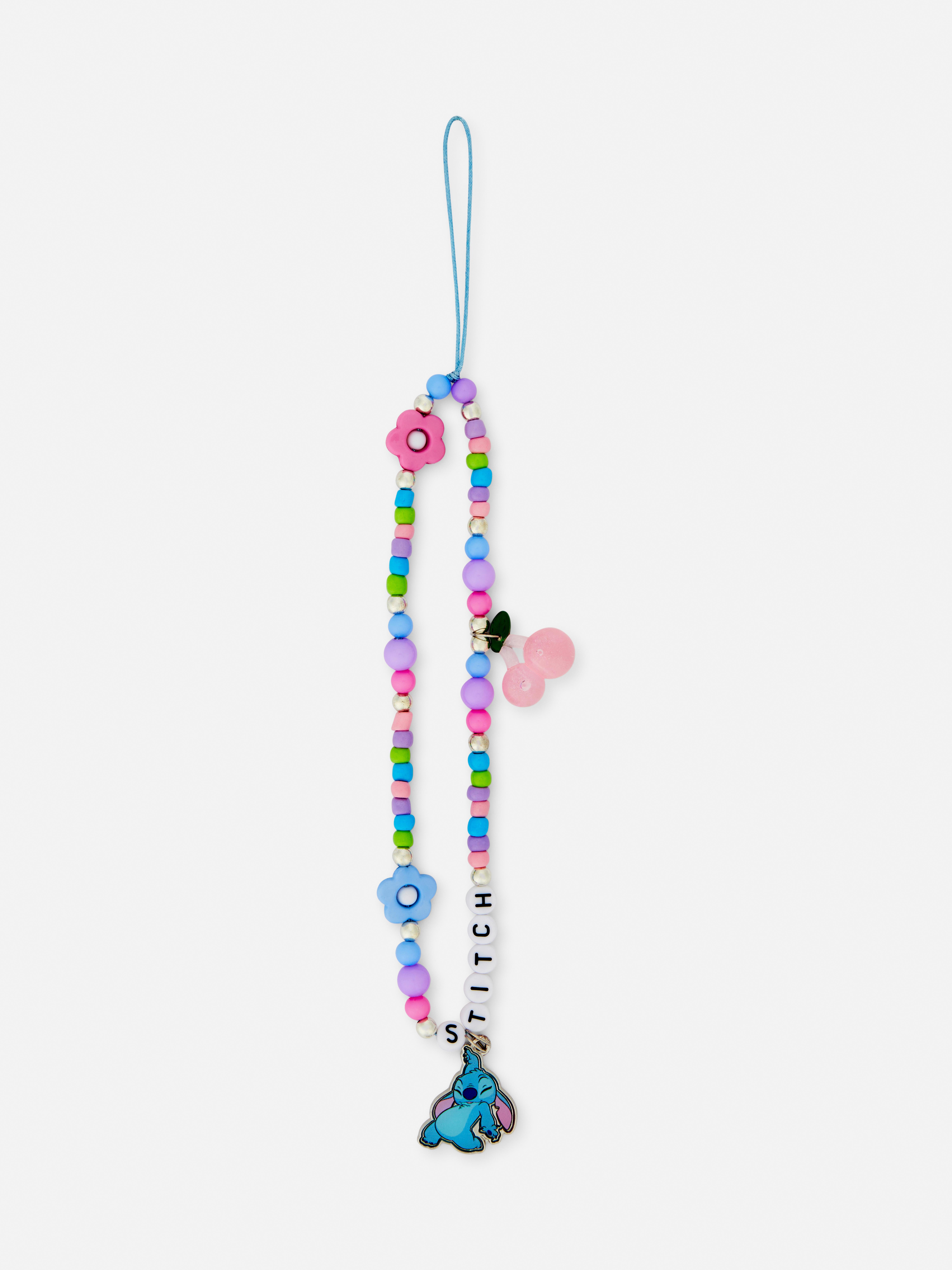 Breloque ornée de perles pour téléphone Disney Lilo & Stitch