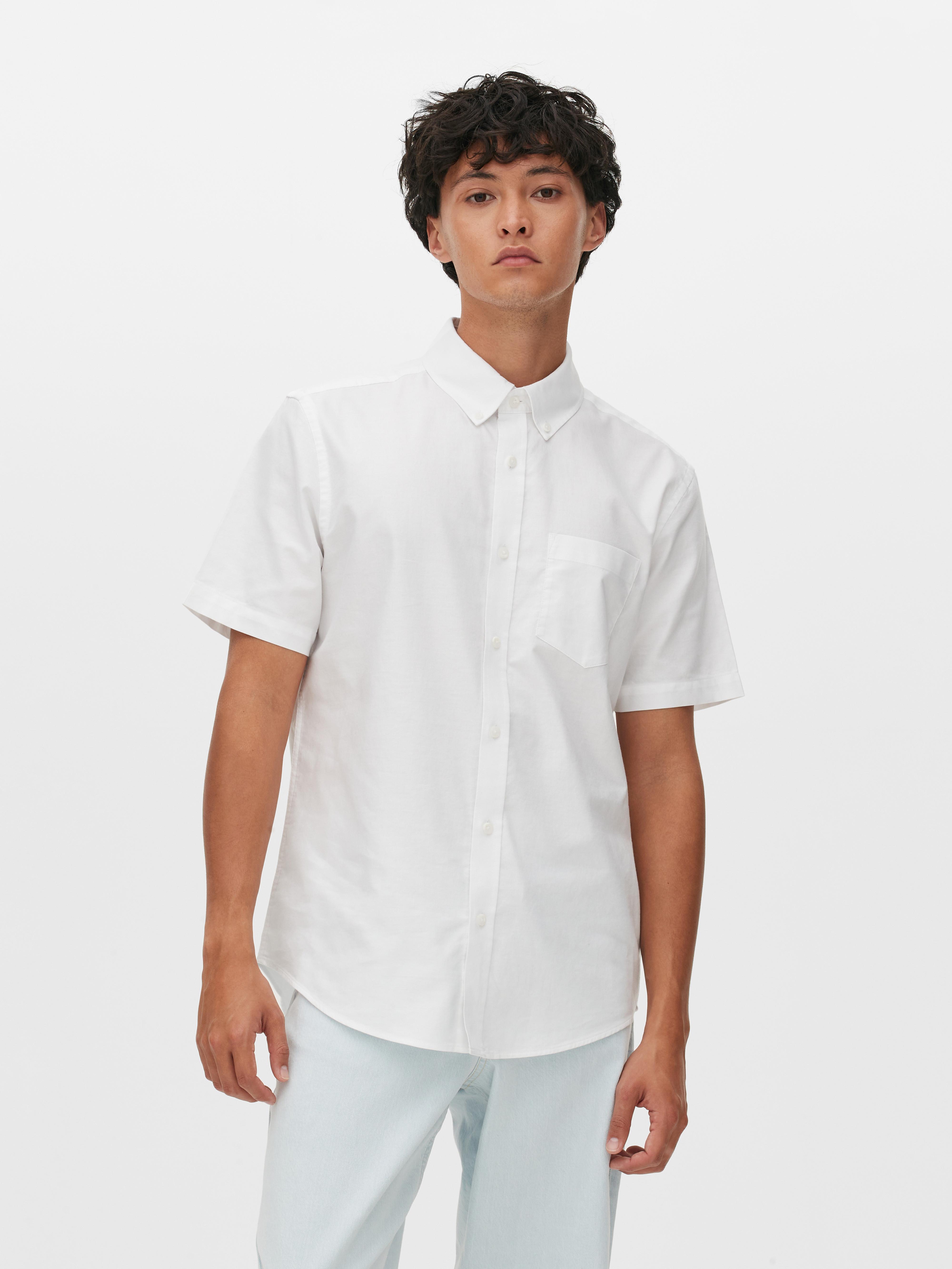 Mens White Classic Short Sleeve Oxford Shirt | Primark