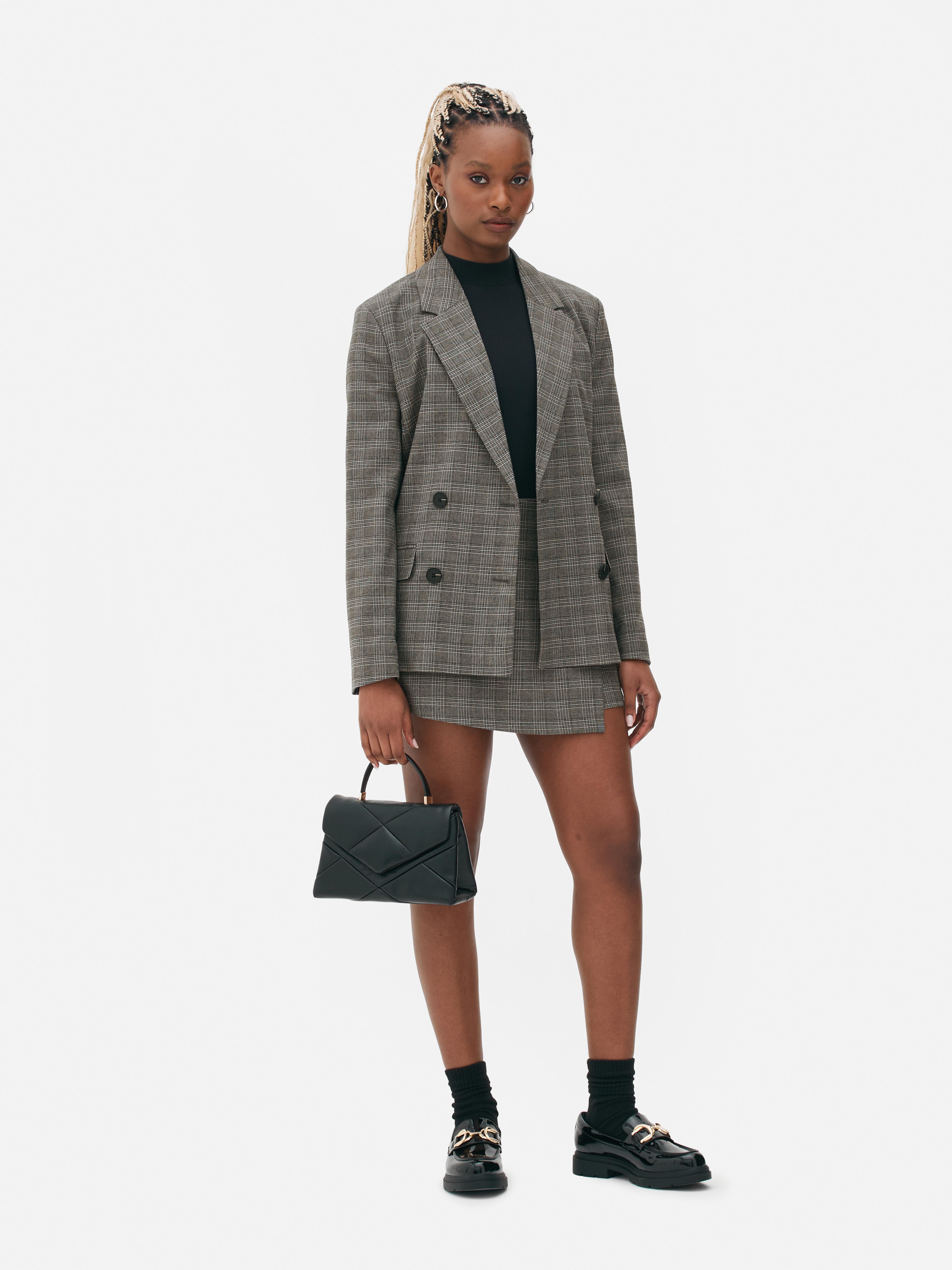 Co ord Glen Check Double Breasted Blazer Primark