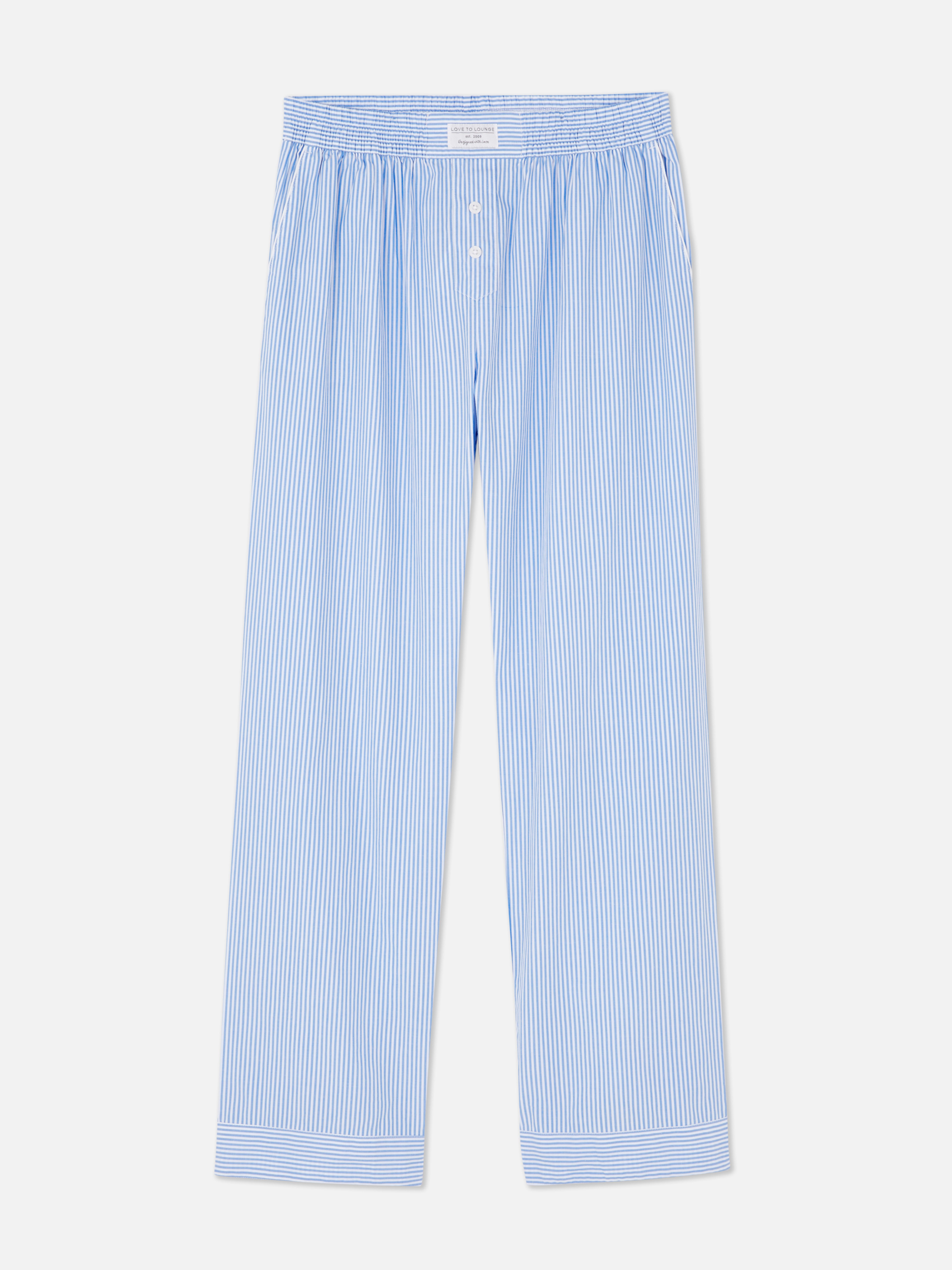 Pantalones de pijama a rayas de pernera recta